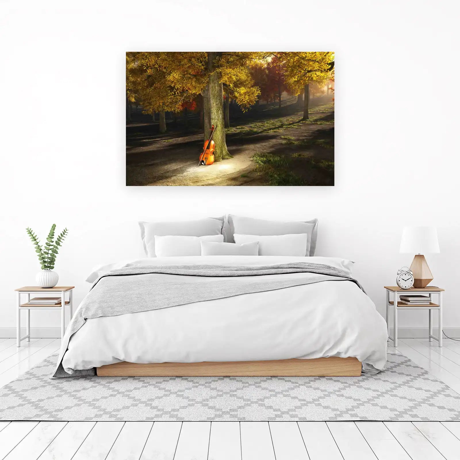 Enchanting Autumn Violin Serenade Wall Art