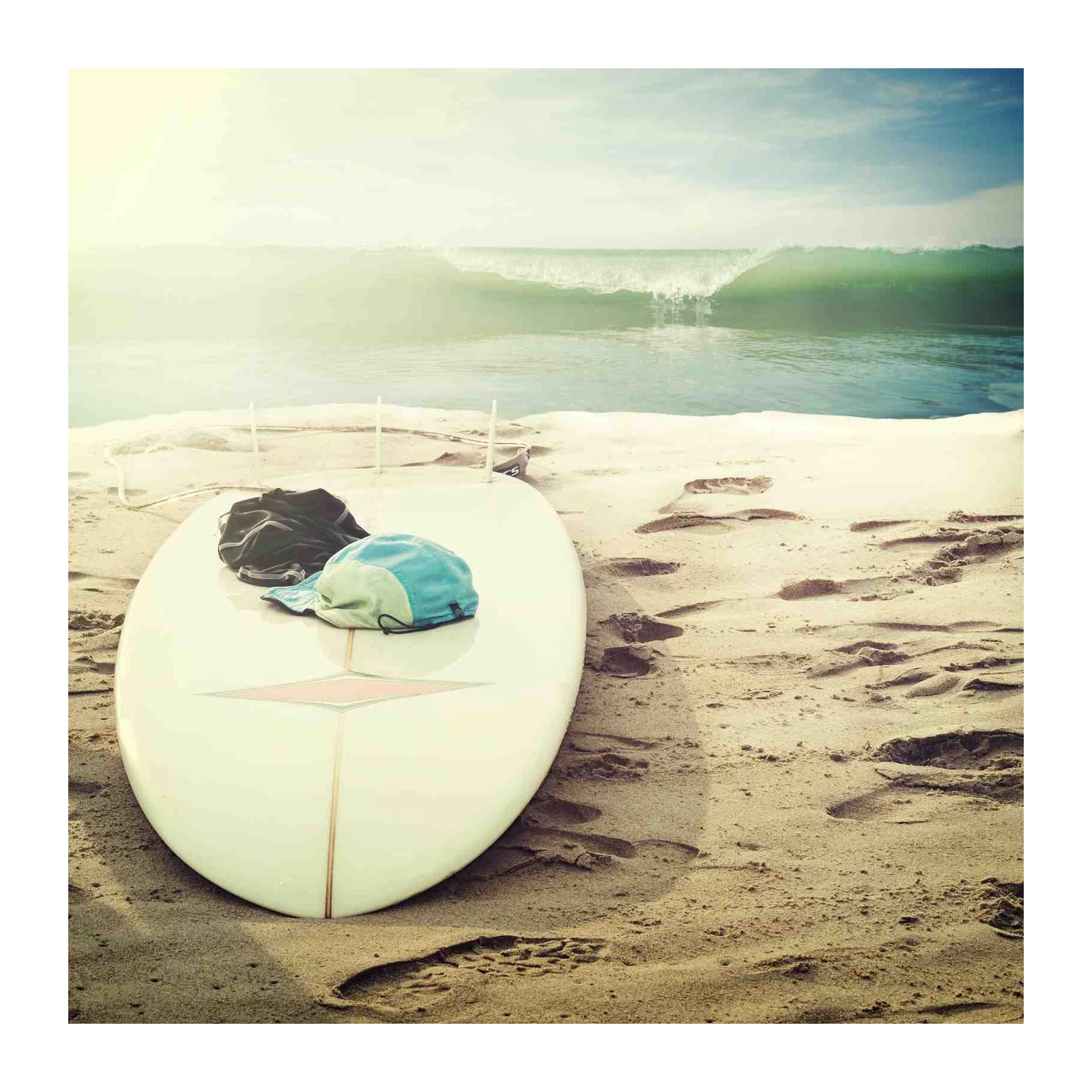 Serene Beach Surfboard Wall Art
