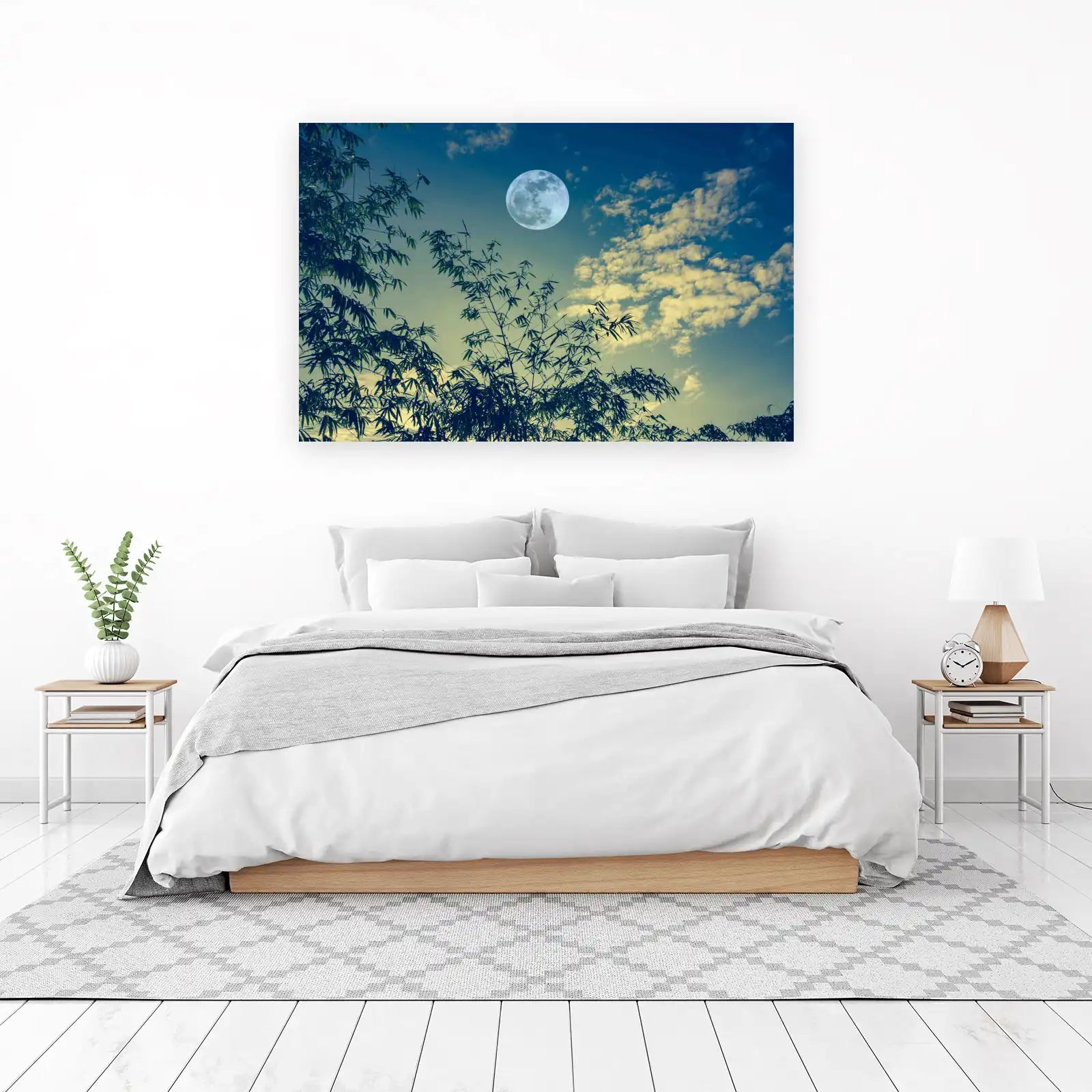 Serene Moonlit Bamboo Wall Art