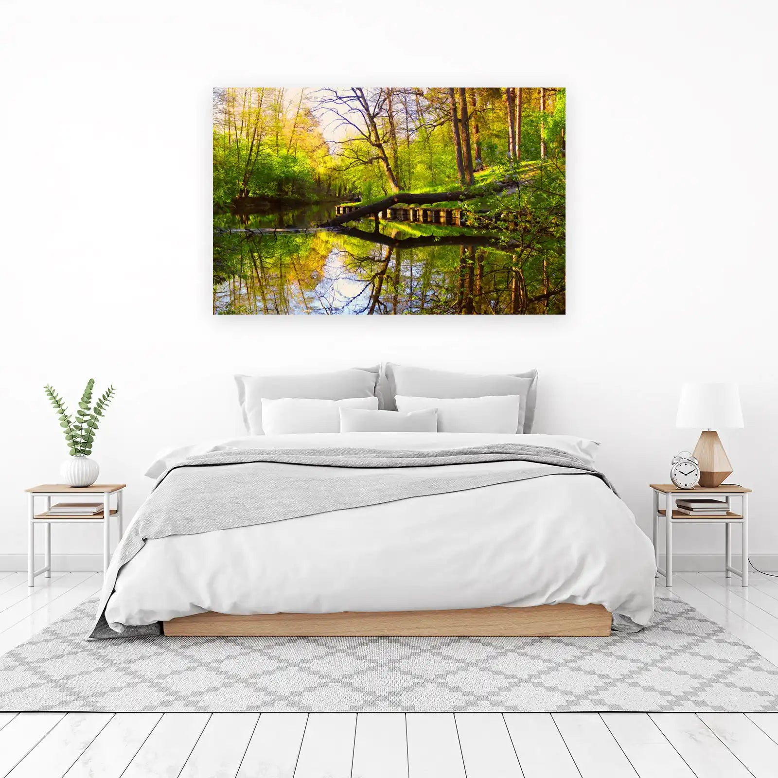 Tranquil Forest River Reflections Wall Art