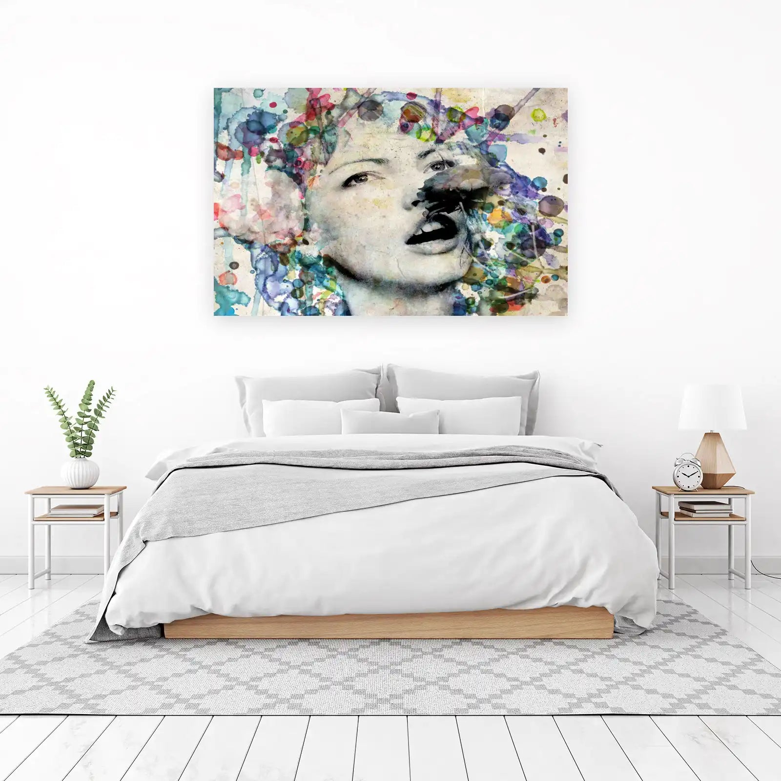 Abstract Watercolor Portrait Wall Art