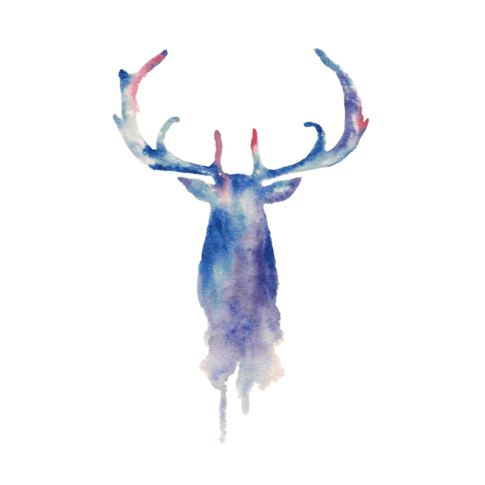 Watercolor Majestic Stag Head Wall Art