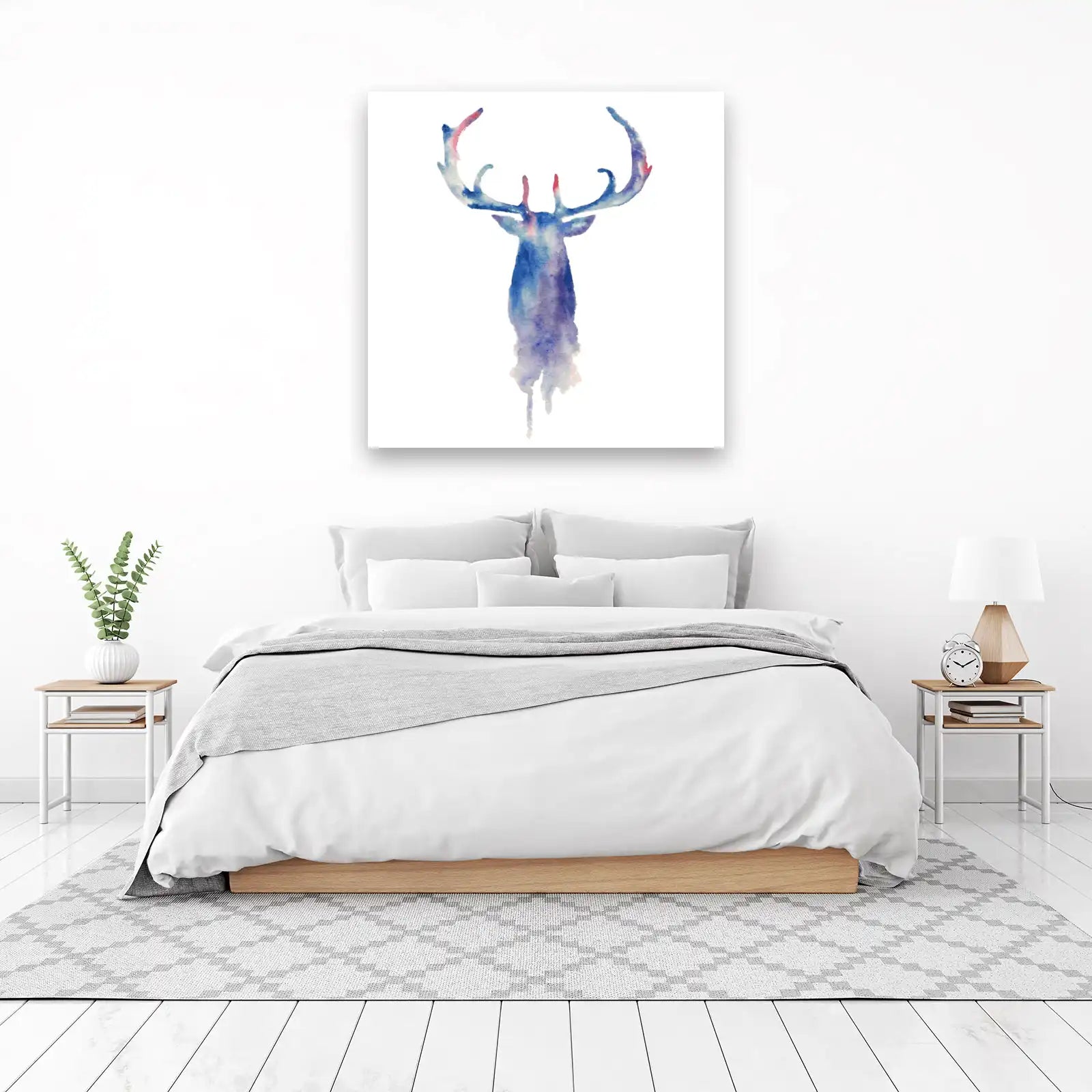 Watercolor Majestic Stag Head Wall Art