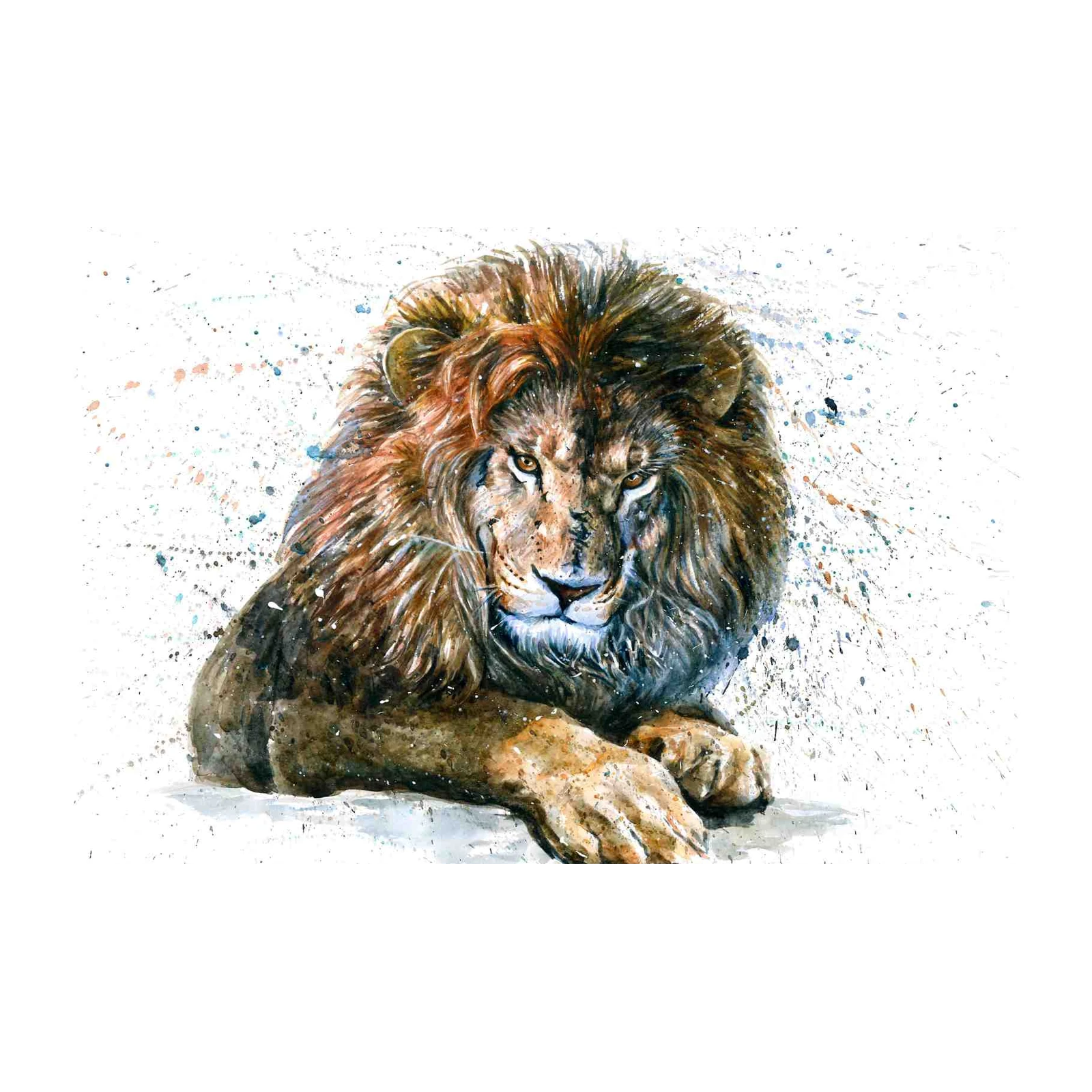 Majestic Lion Watercolor Wall Art