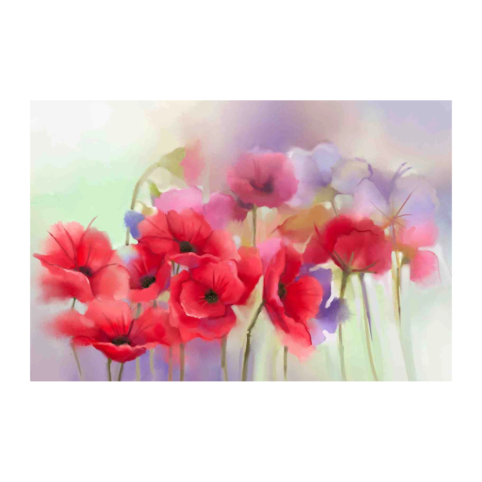 Vibrant Red Poppies Floral Wall Art