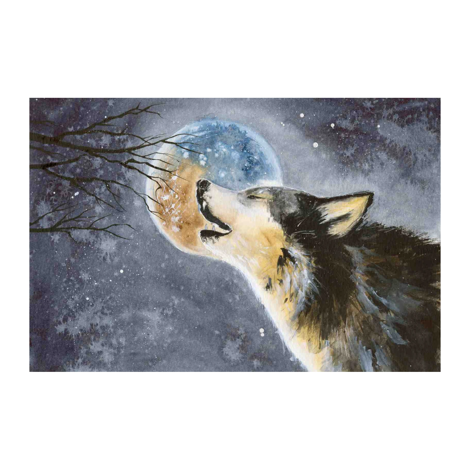 Majestic Wolf Moon Howl Wall Art