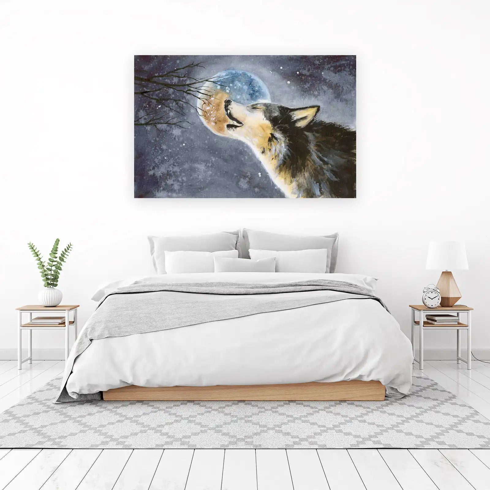 Majestic Wolf Moon Howl Wall Art