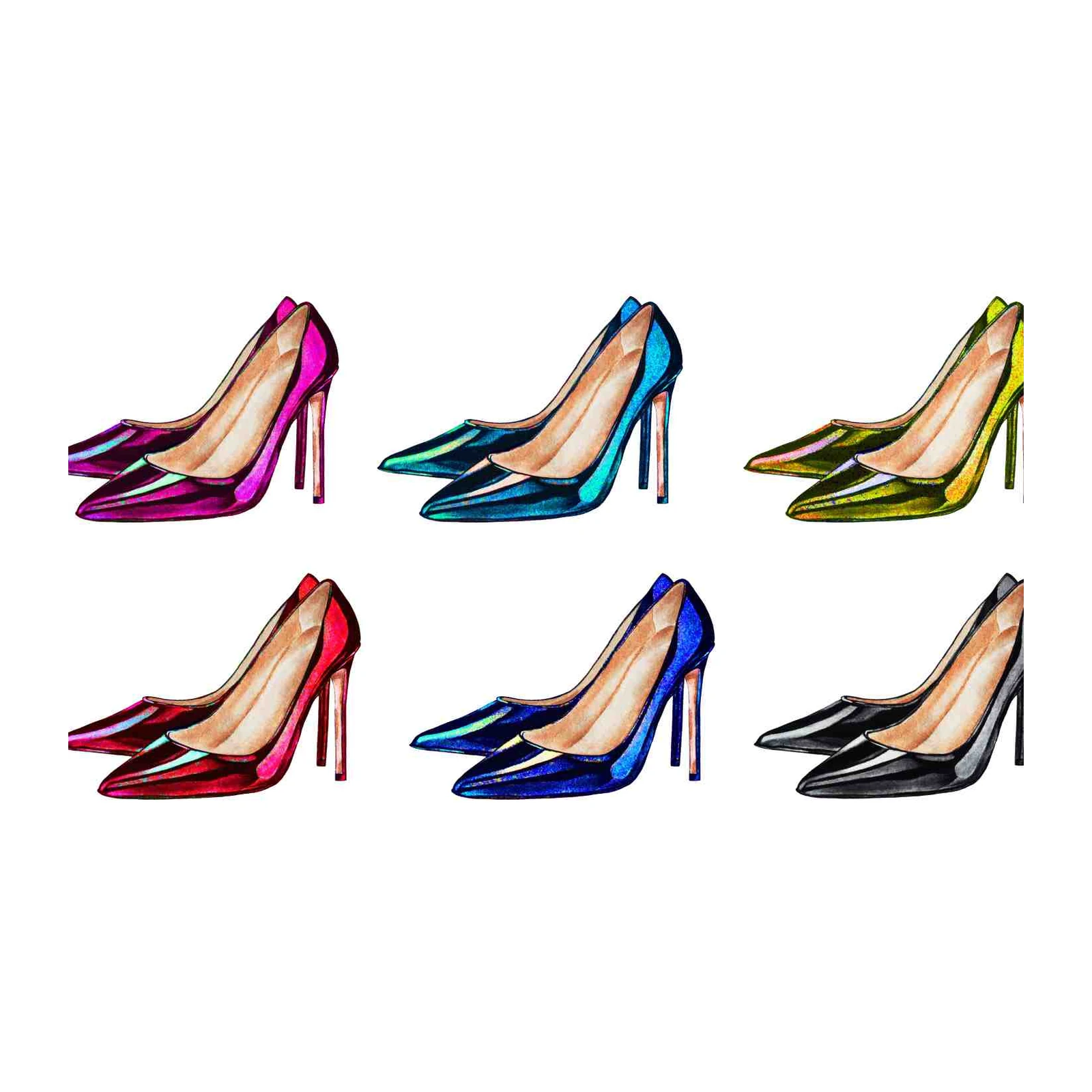 Chic High Heels Collection Wall Art