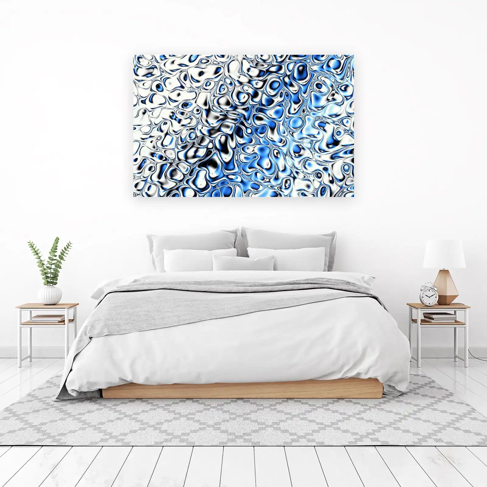 Abstract Blue Flow Modern Art Wall Art