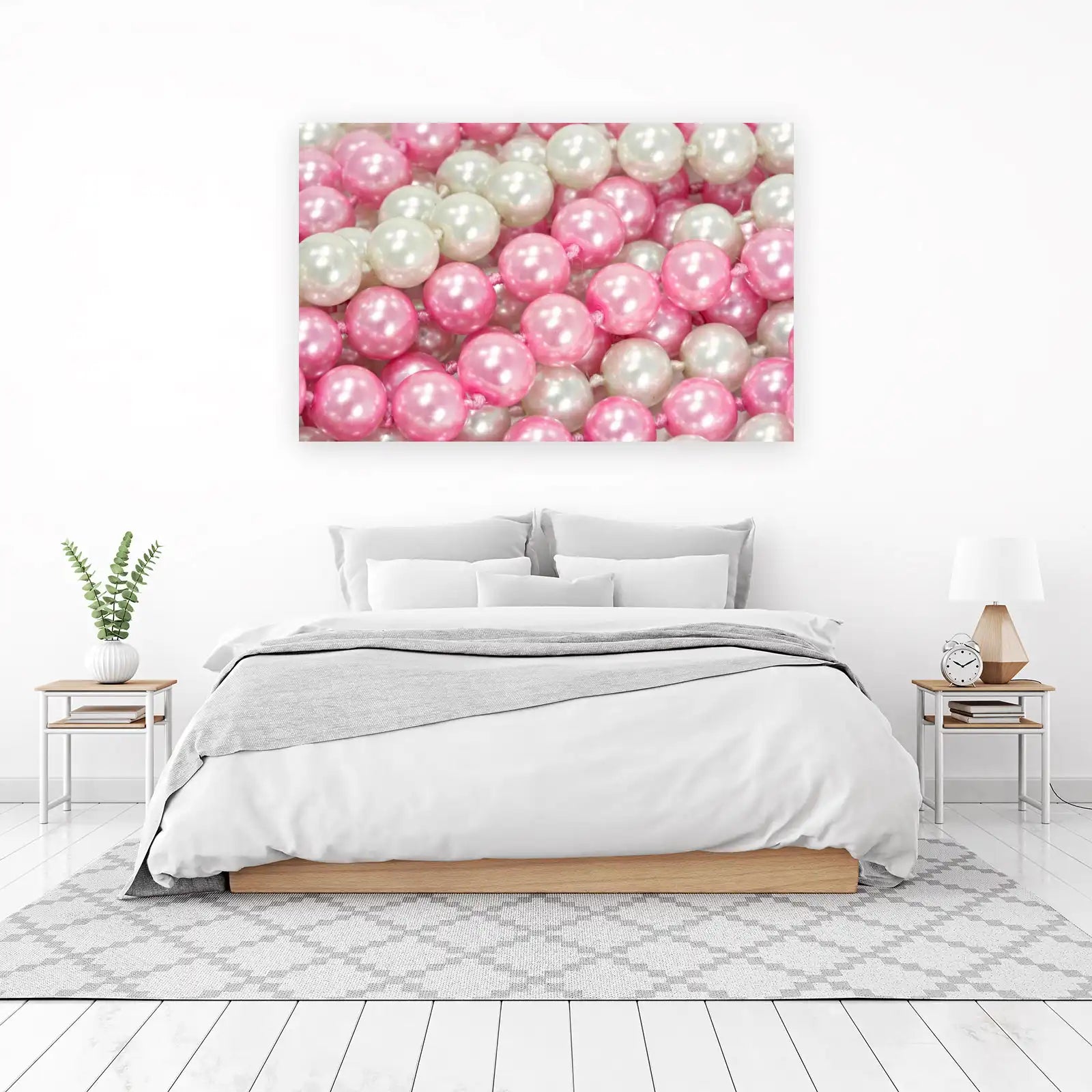 Elegant Pink & White Pearls Wall Art