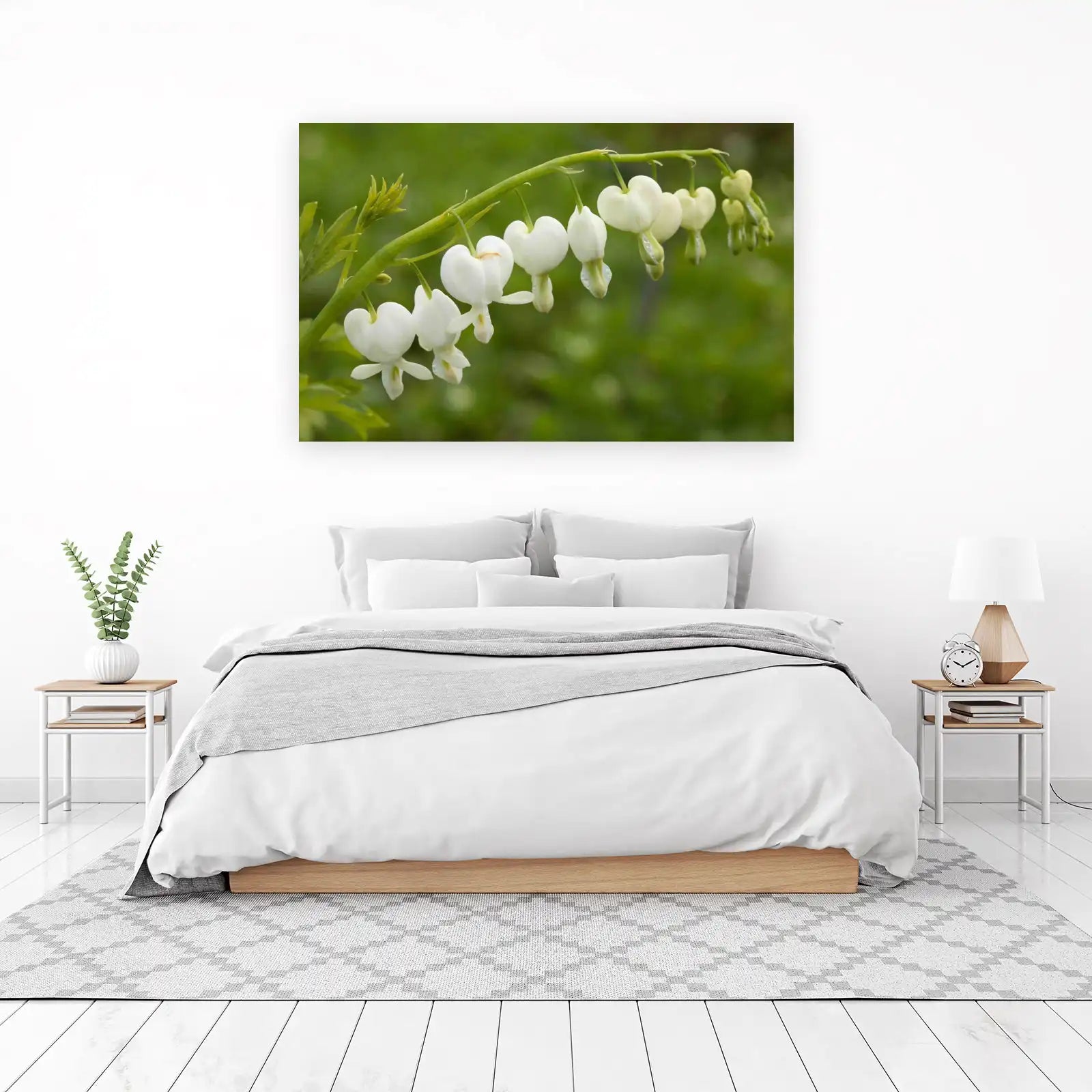Elegant White Bleeding Hearts Wall Art