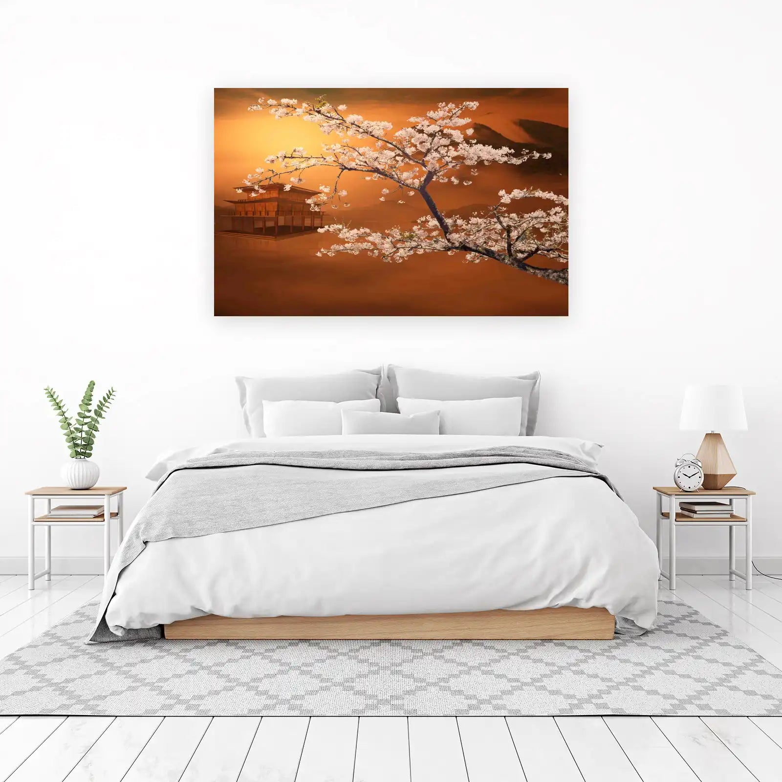 Serene Sakura Temple Wall Art