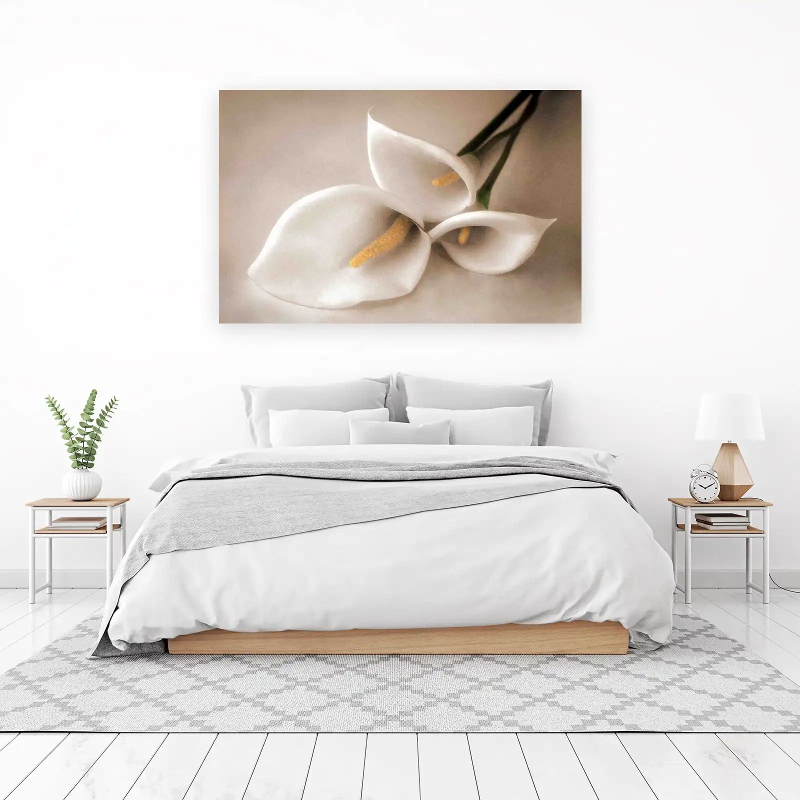 Elegant White Calla Lilies Wall Art