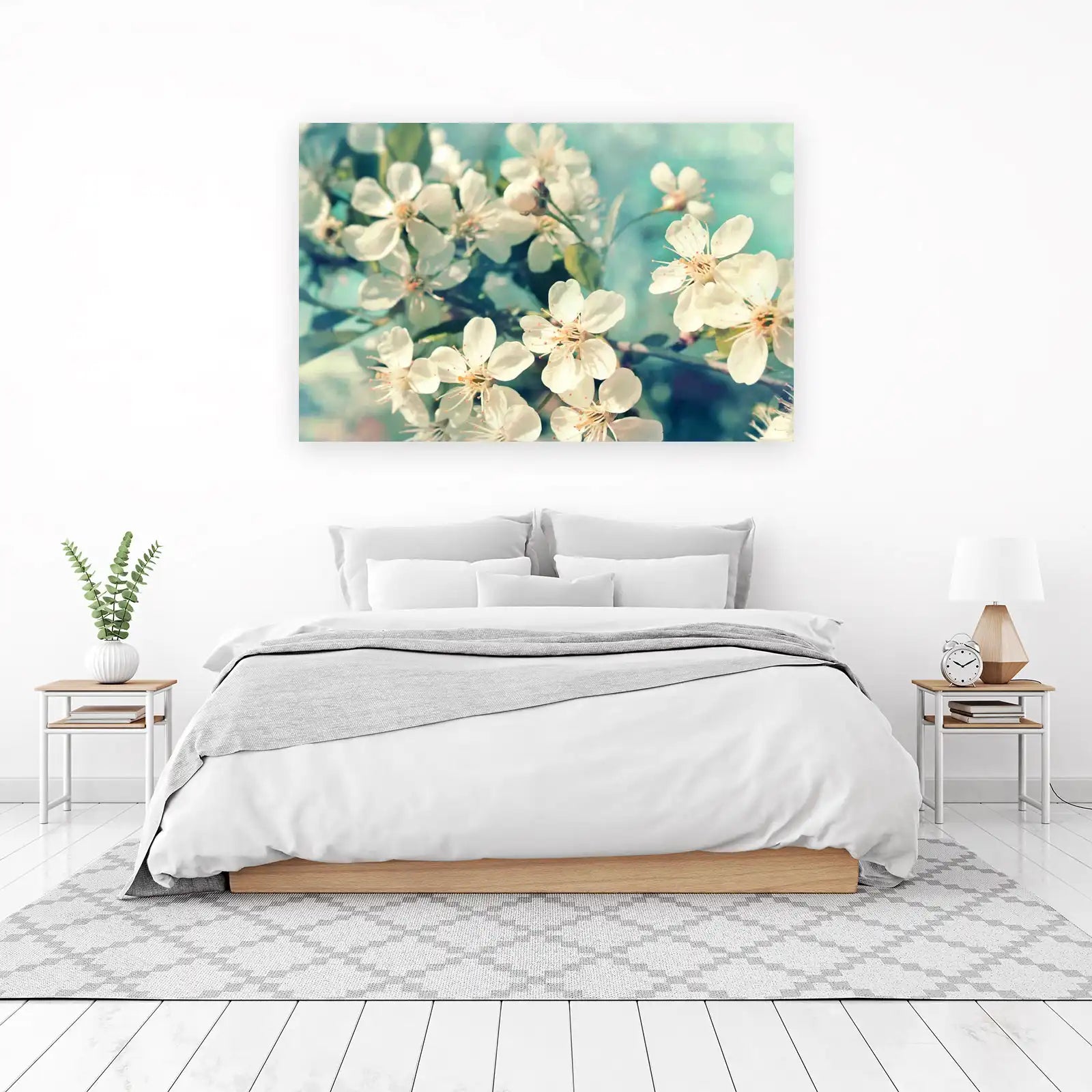Serene White Blossom Wall Art Wall Art