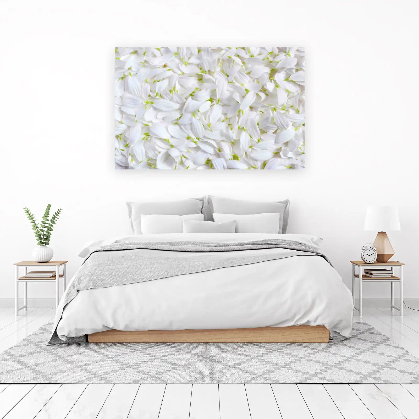 Serene White Petals Floral Wall Art Wall Art