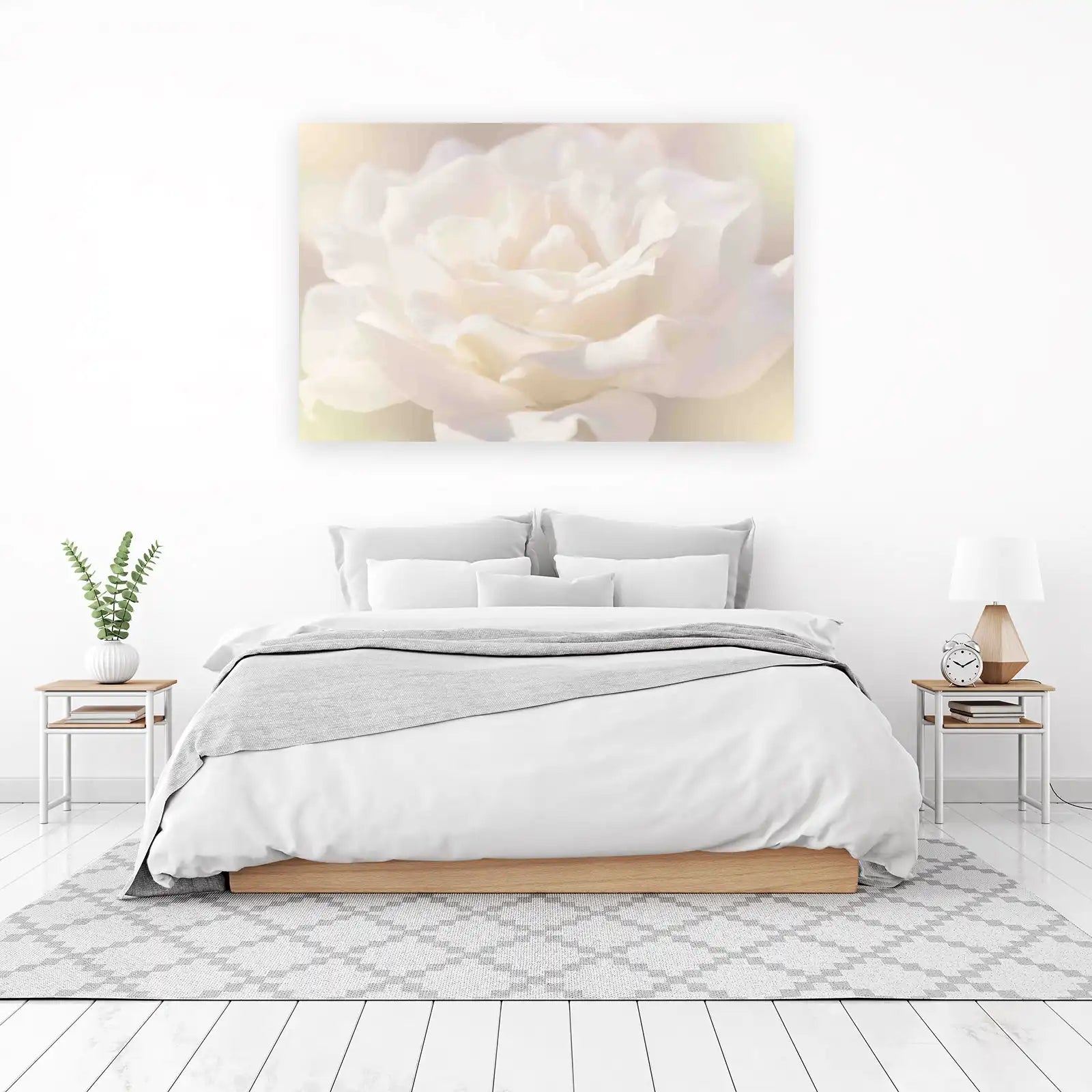Soft White Floral Serenity Wall Art