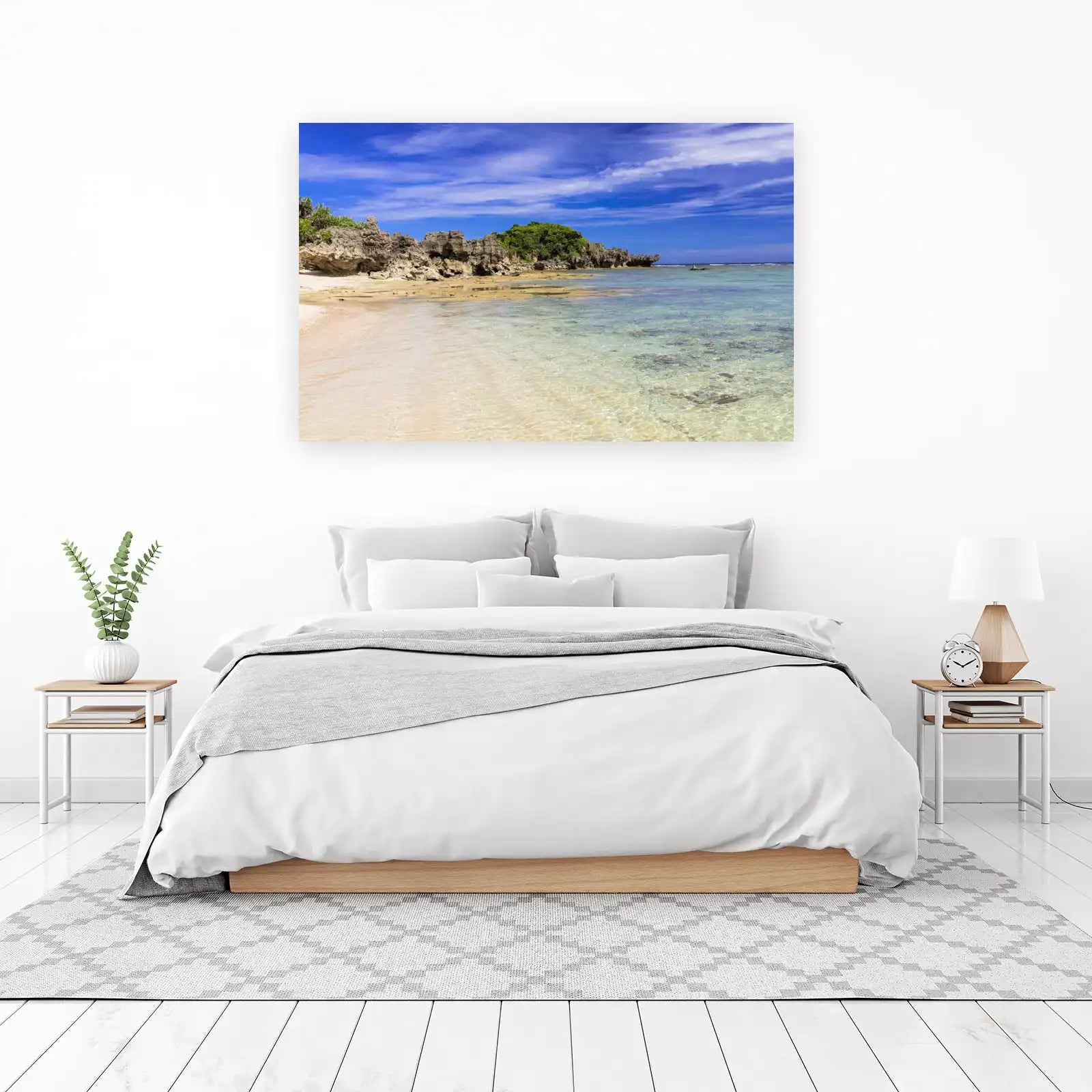 Tropical Beach Paradise Rocky Coast Wall Art