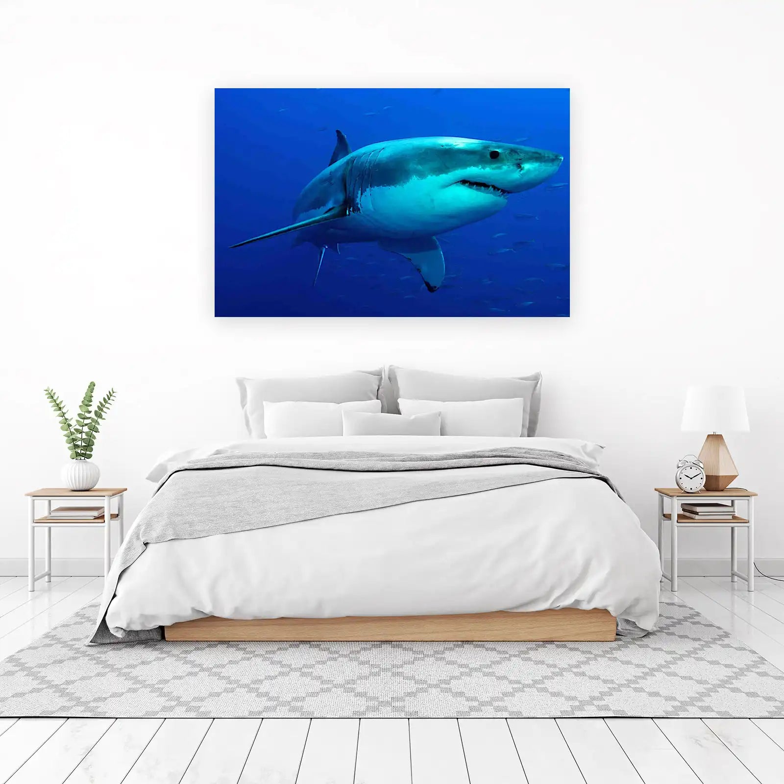 Majestic Great White Shark Ocean Wall Art