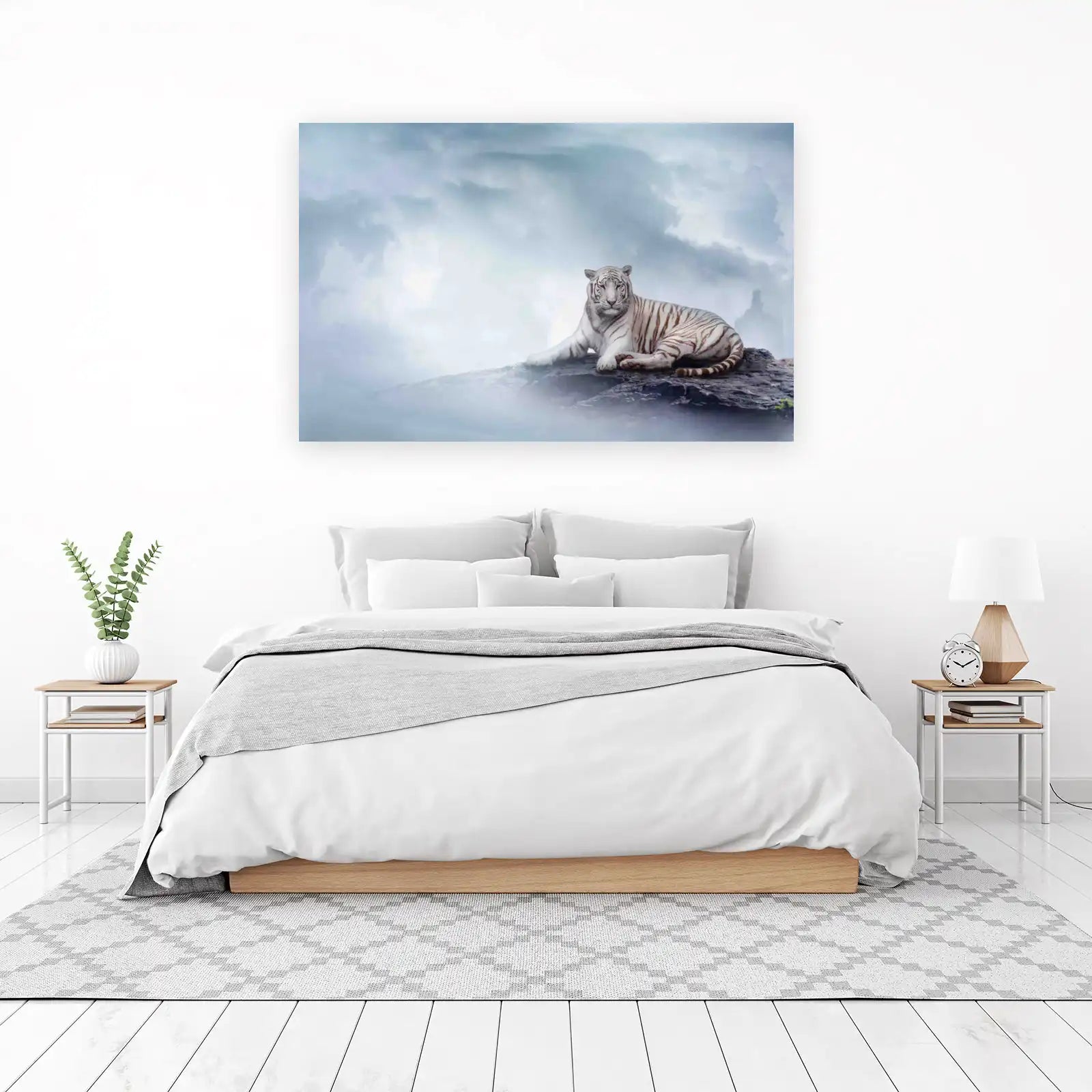 Majestic White Tiger Serenity Wall Art
