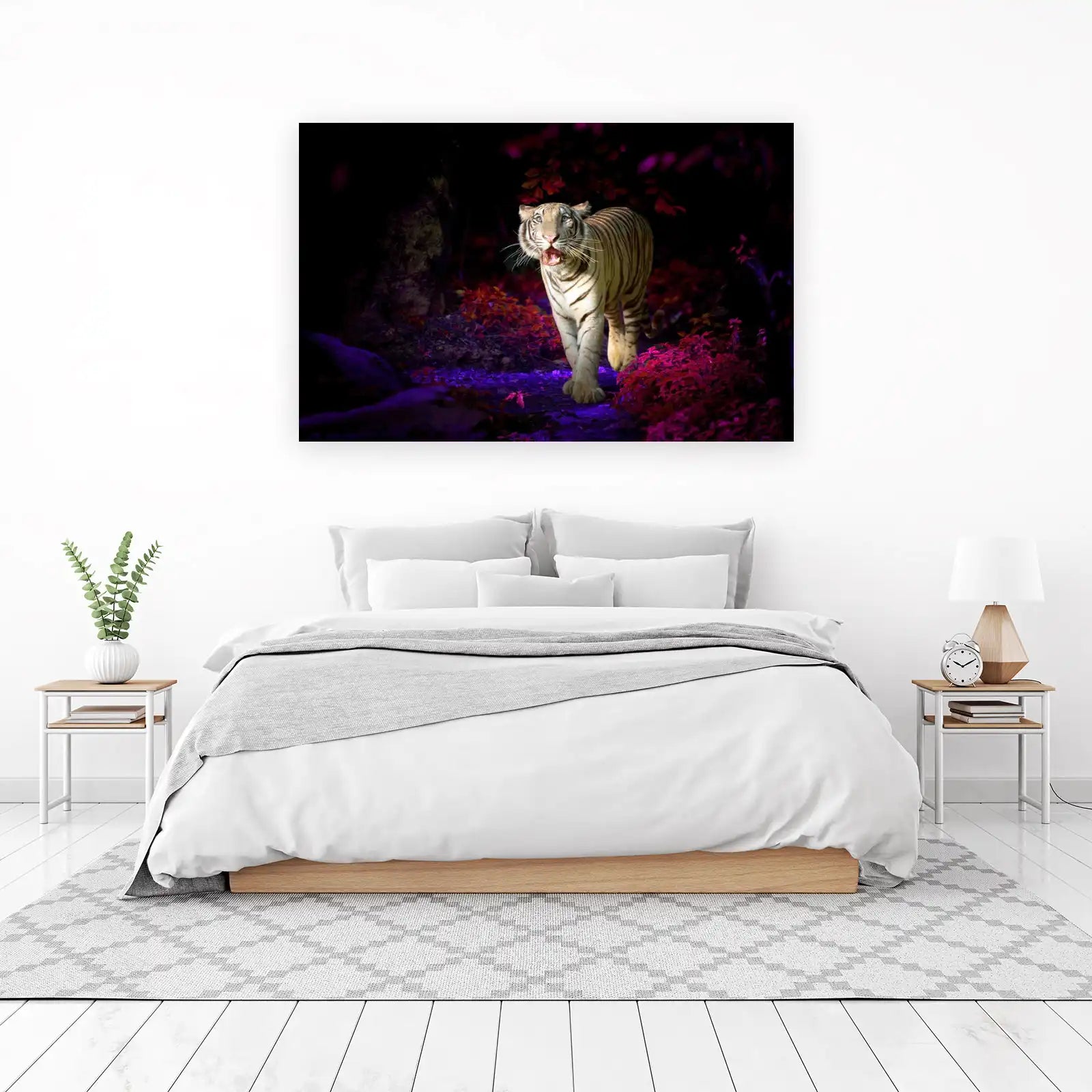 Majestic White Tiger Forest Wall Art