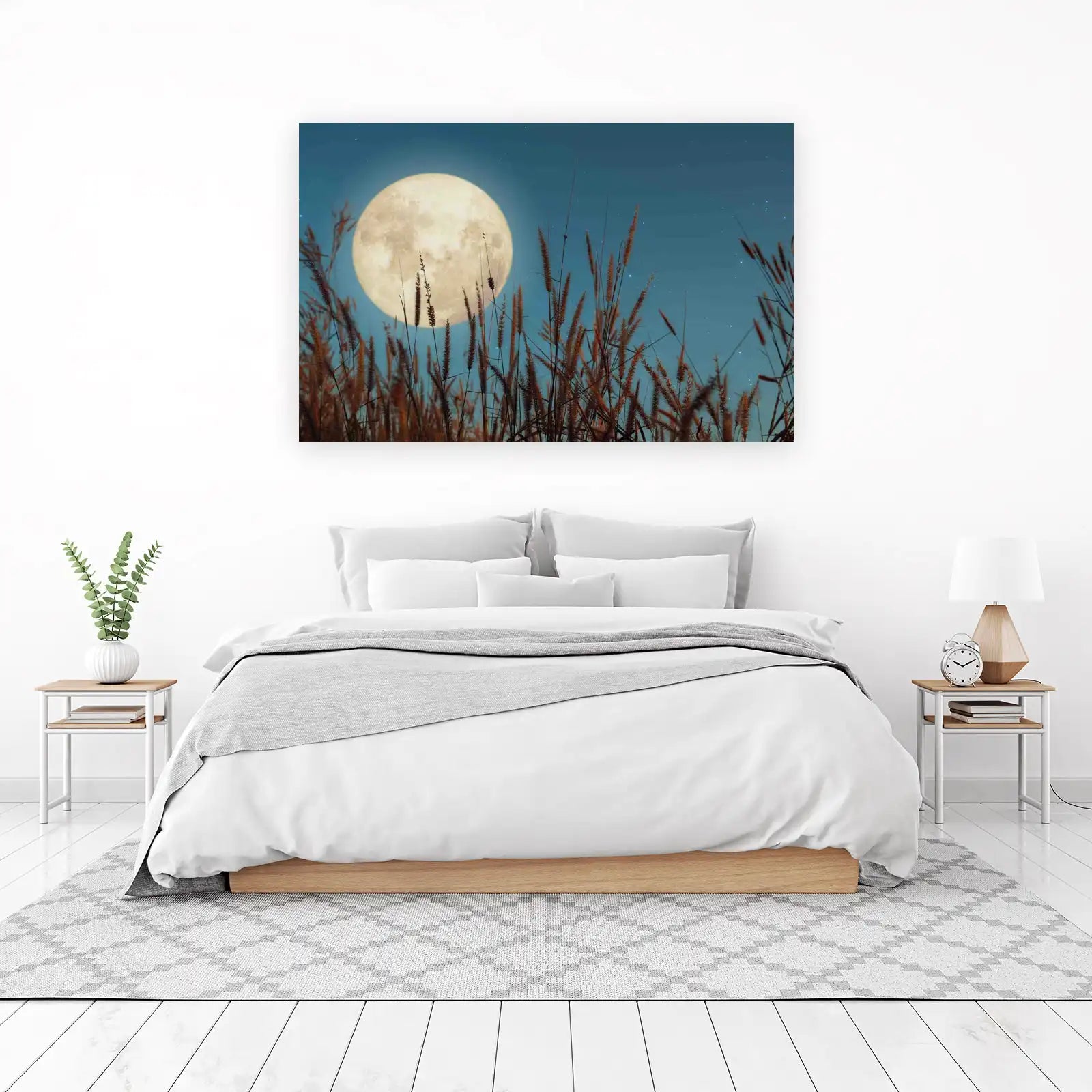 Serene Moonlit Meadow Wall Art