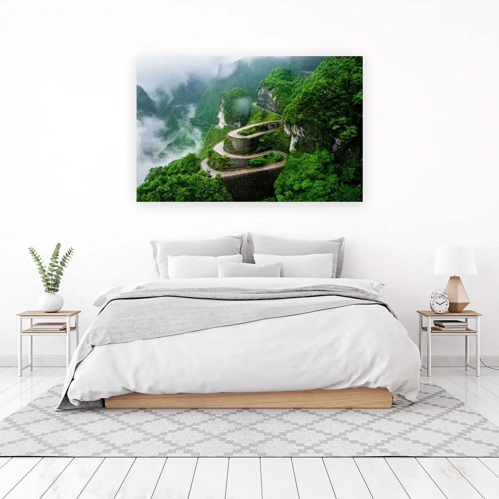 Serpentine Mountain Road Emerald Nature Wall Art