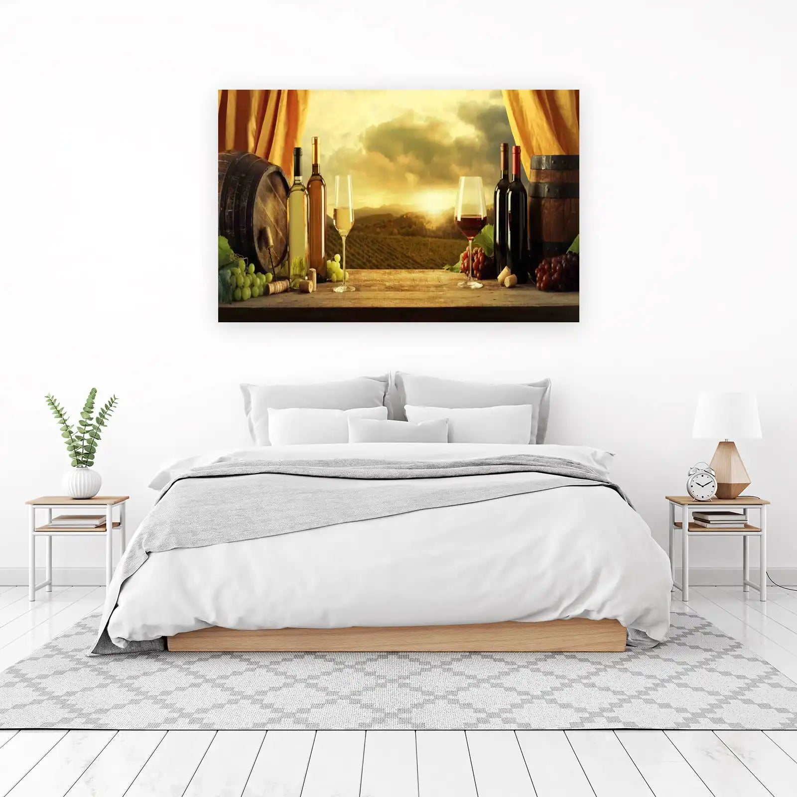 Vineyard Sunset Wine & Barrel Wall Art