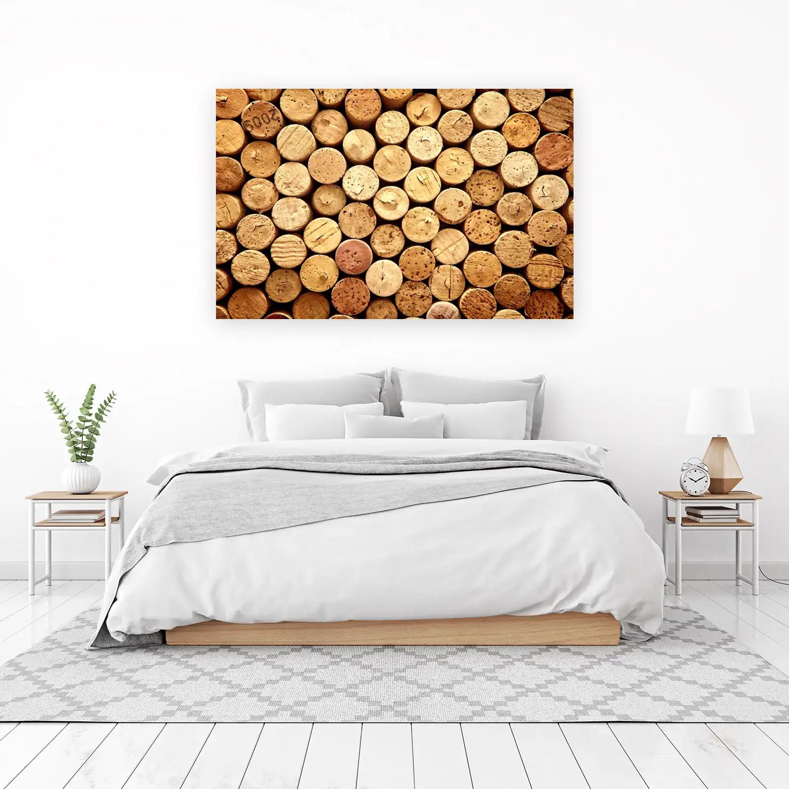 Vintage Wine Corks Texture Wall Art - Rustic Home Decor