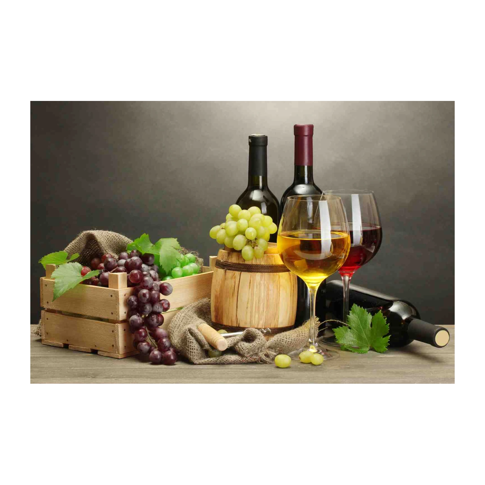Elegant Wine & Grapes Still Life Wall Art