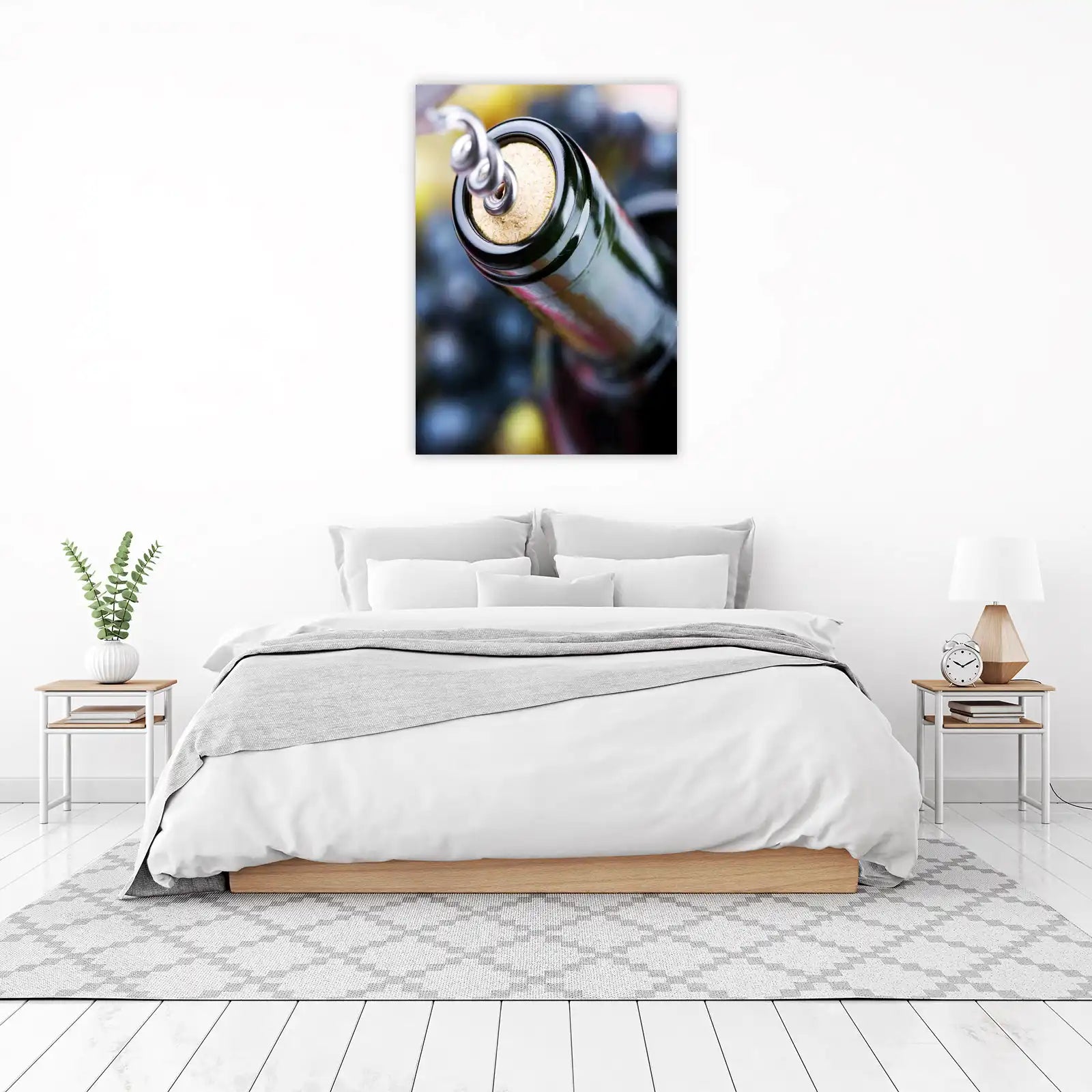 Elegant Corkscrew Wine Bottle Wall Art
