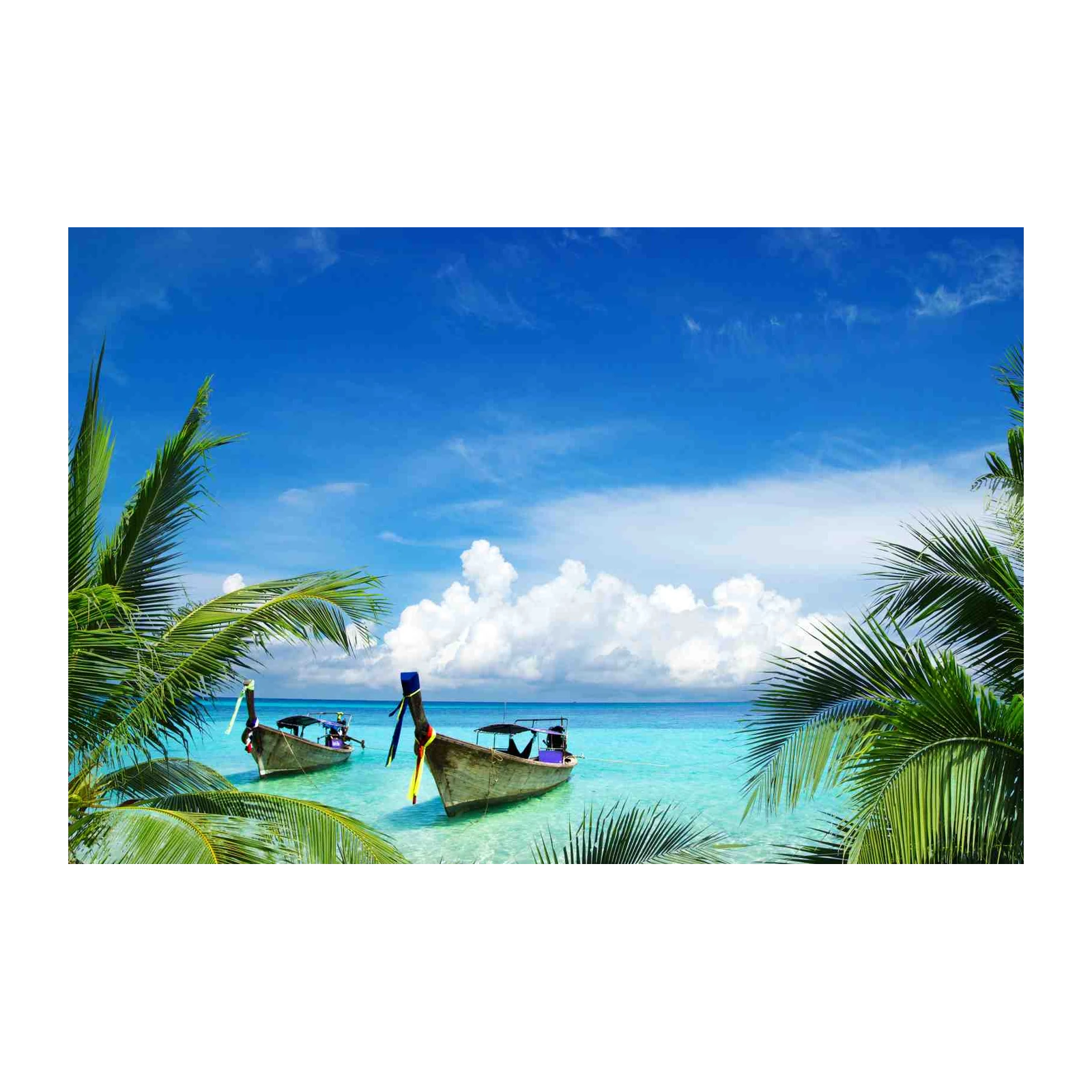 Tropical Paradise Longtail Boats Wall Art