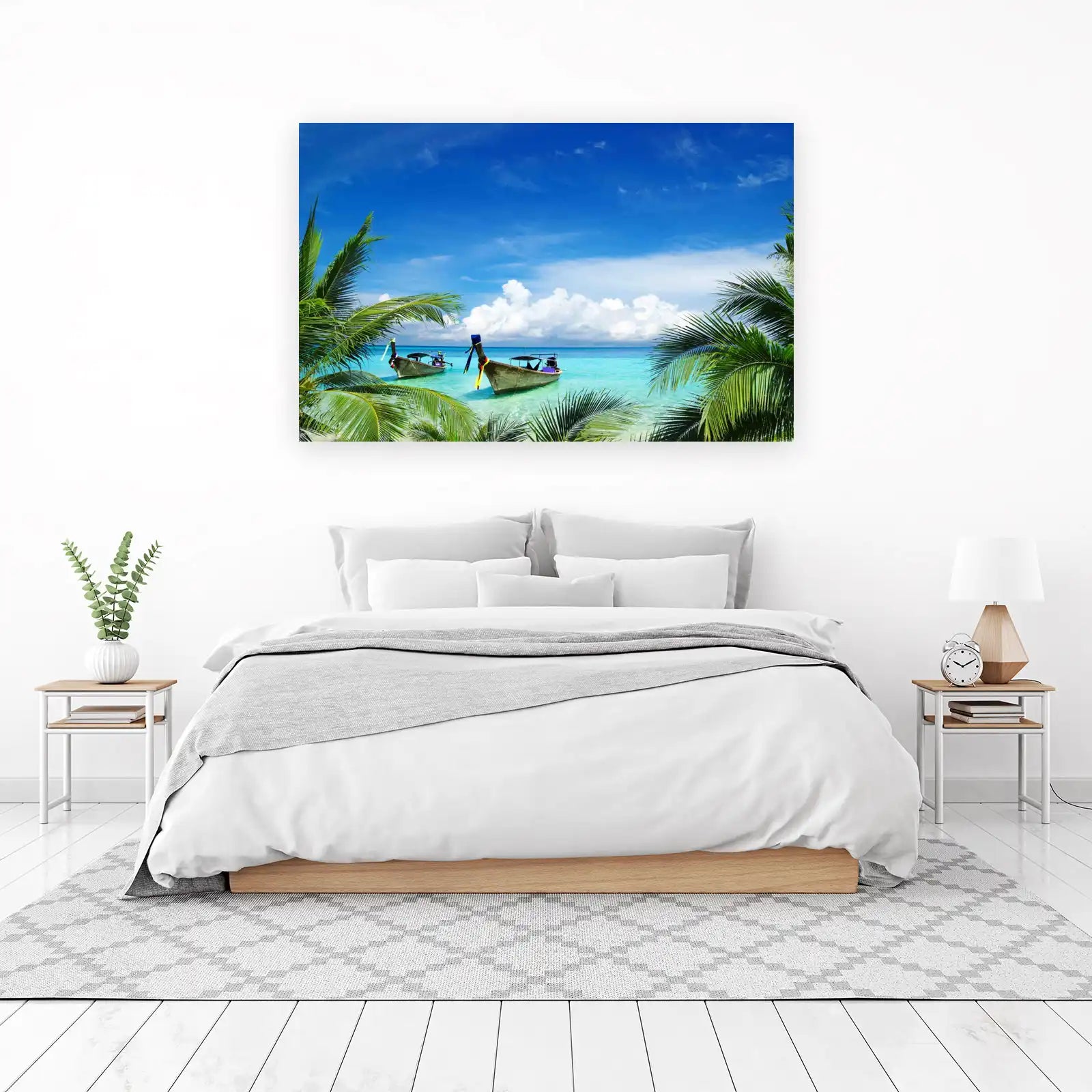 Tropical Paradise Longtail Boats Wall Art