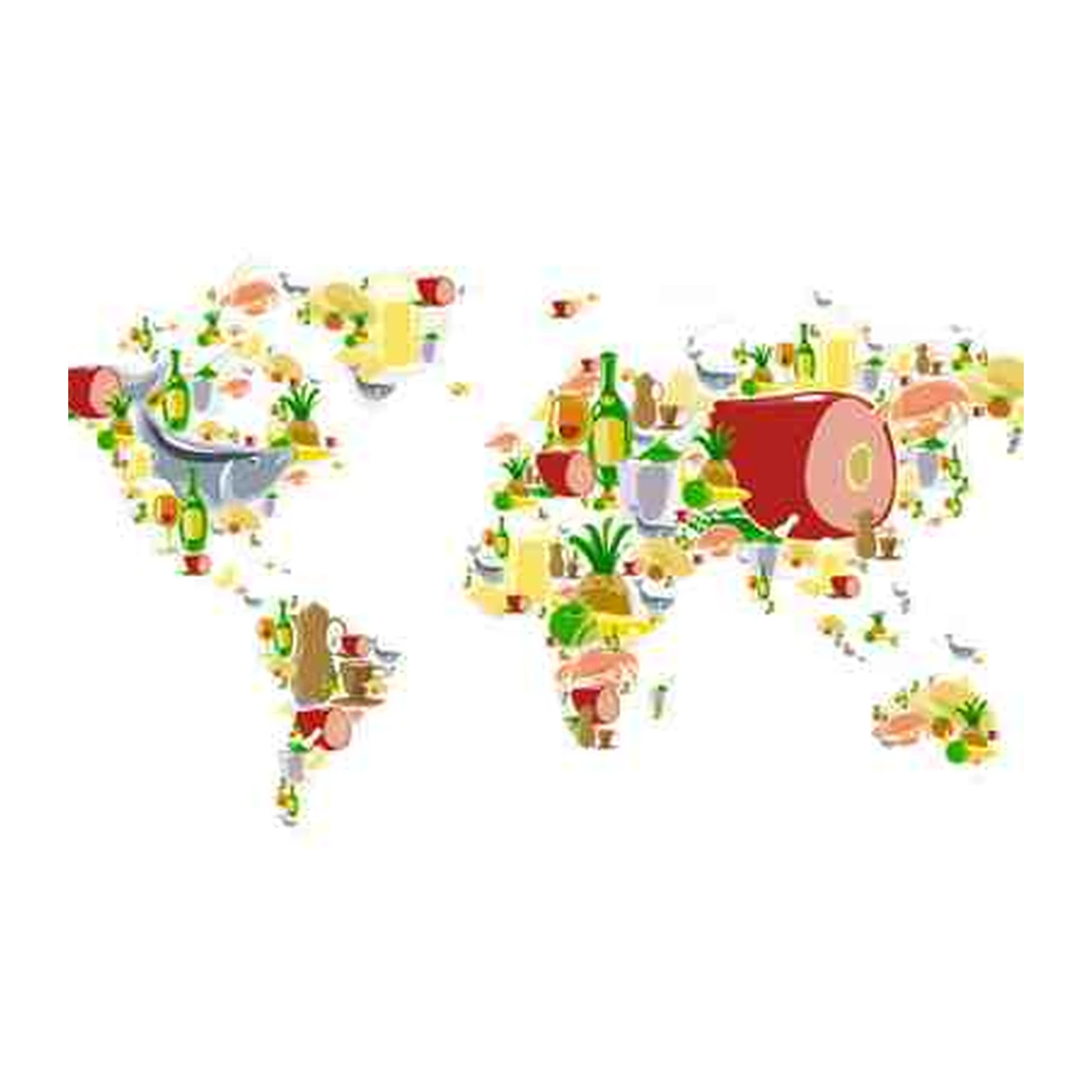 Global Flavors World Map Wall Art