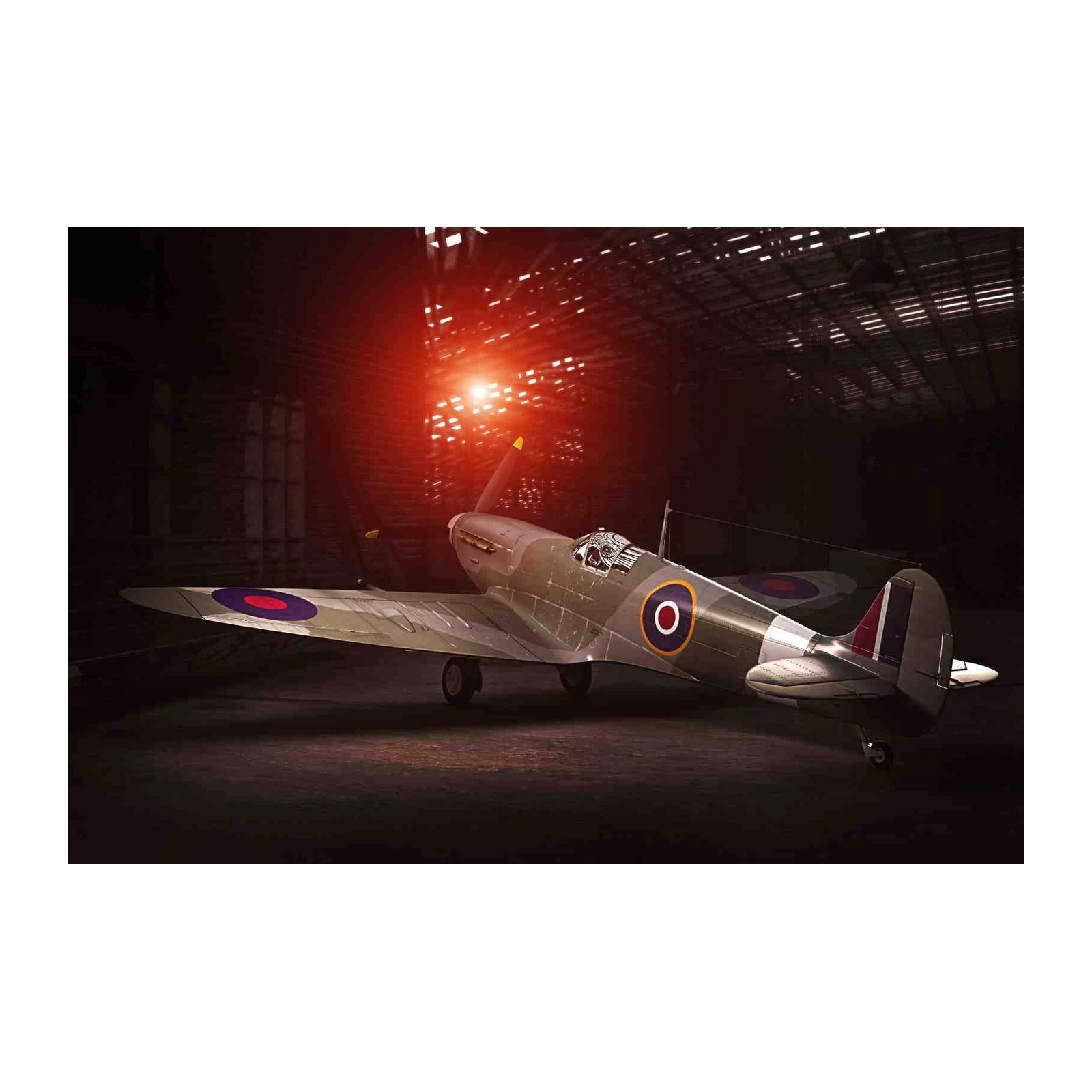 Vintage Spitfire Hangar Glow Wall Art