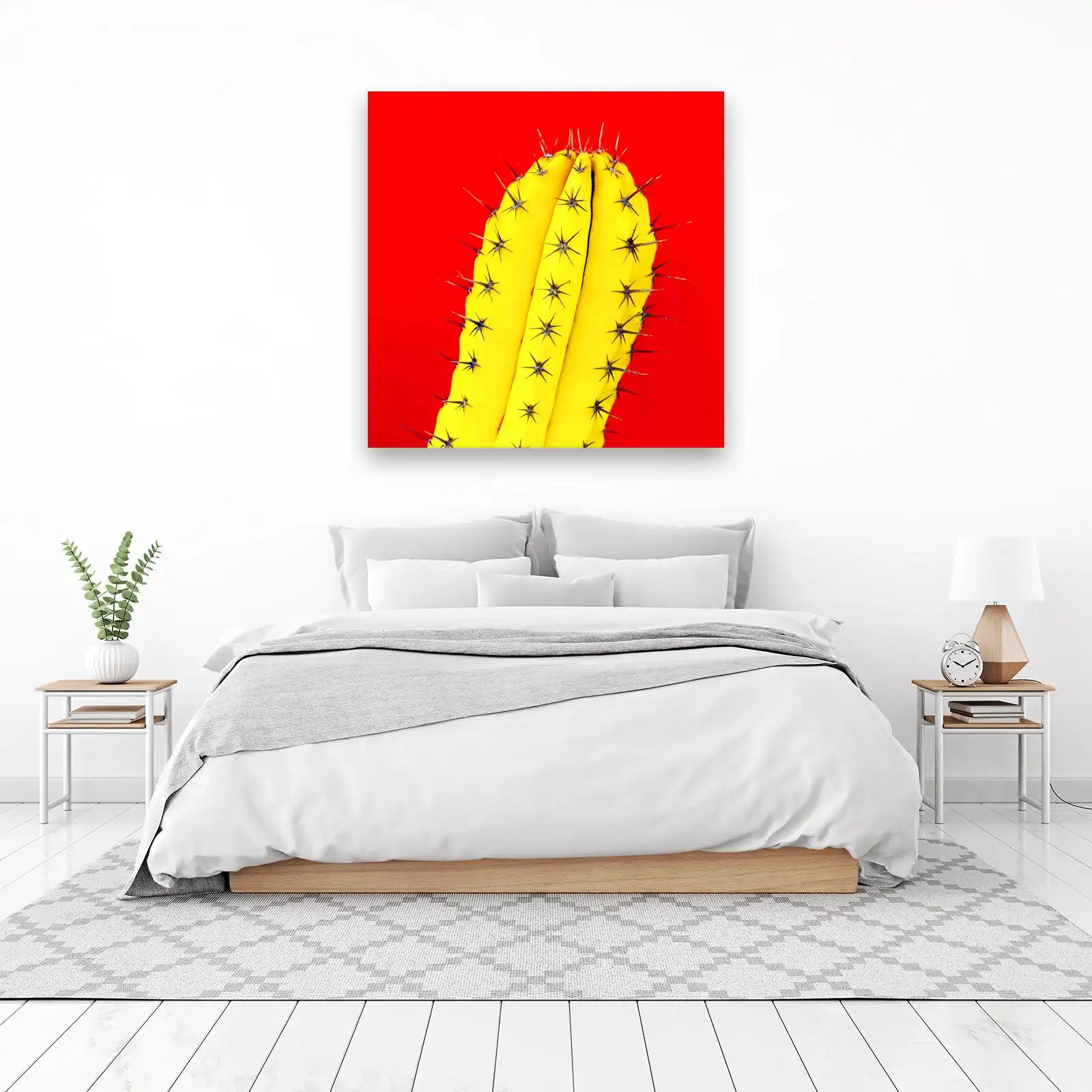 Vibrant Yellow Cactus Desert Pop Art Wall Art