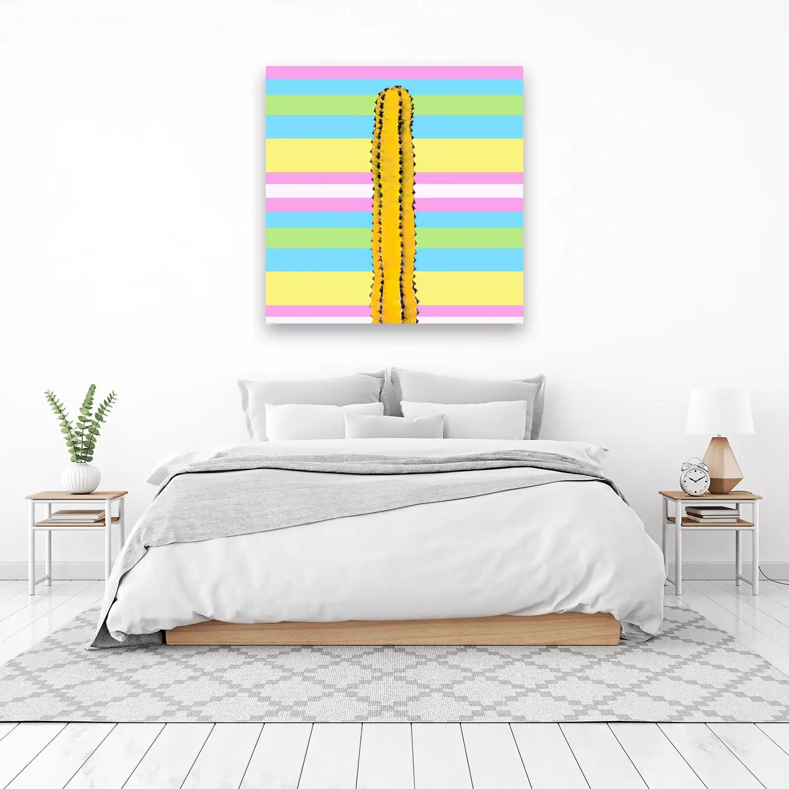Vibrant Cactus Pop Art Wall Art | Boho Wall Art