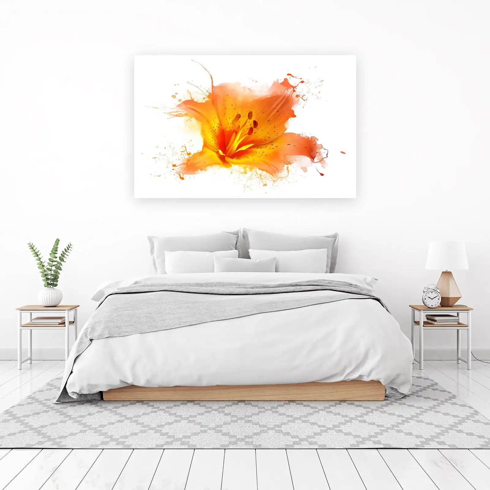 Vibrant Orange Lily Splash Wall Art