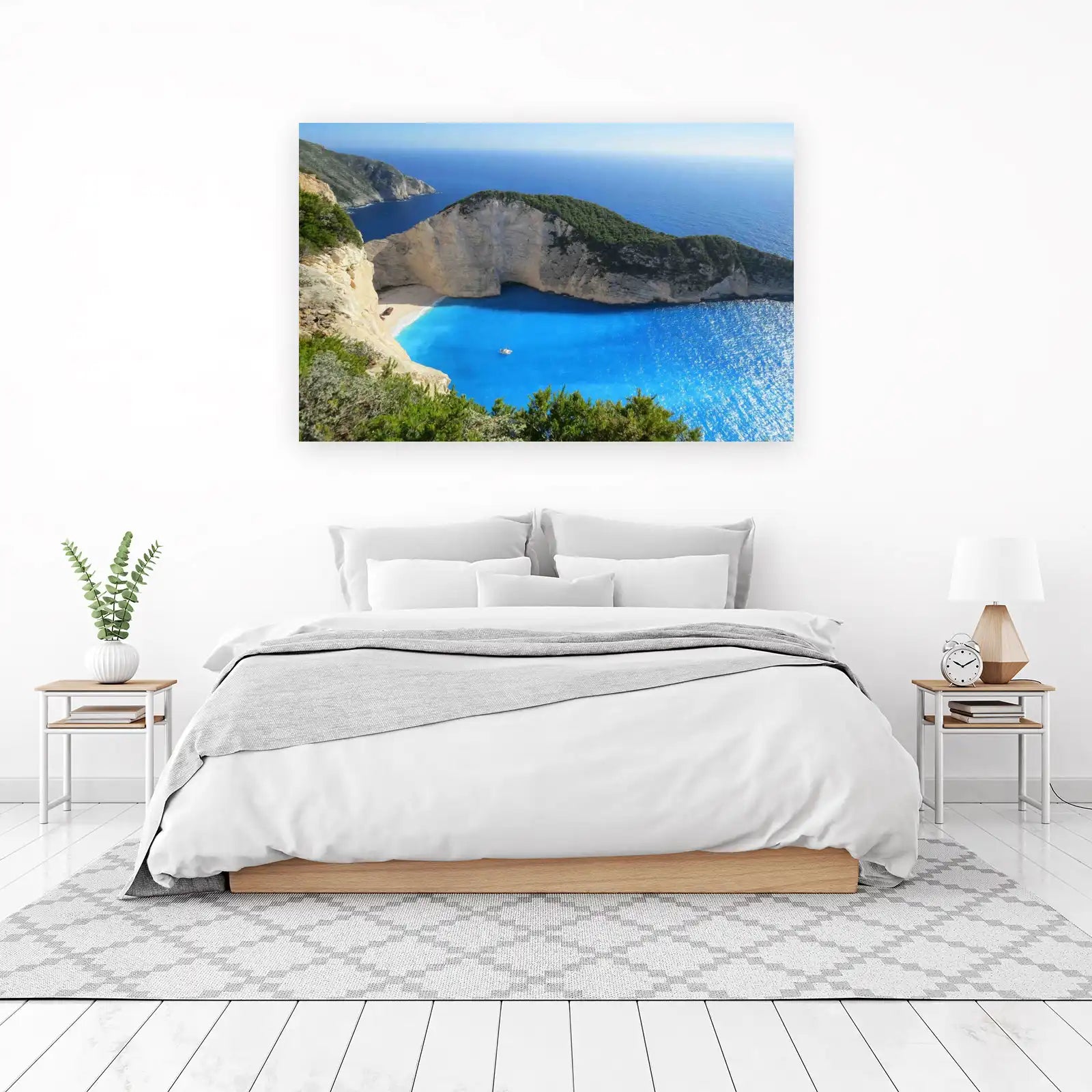 Navagio Beach Santorini Blue Sea Wall Art