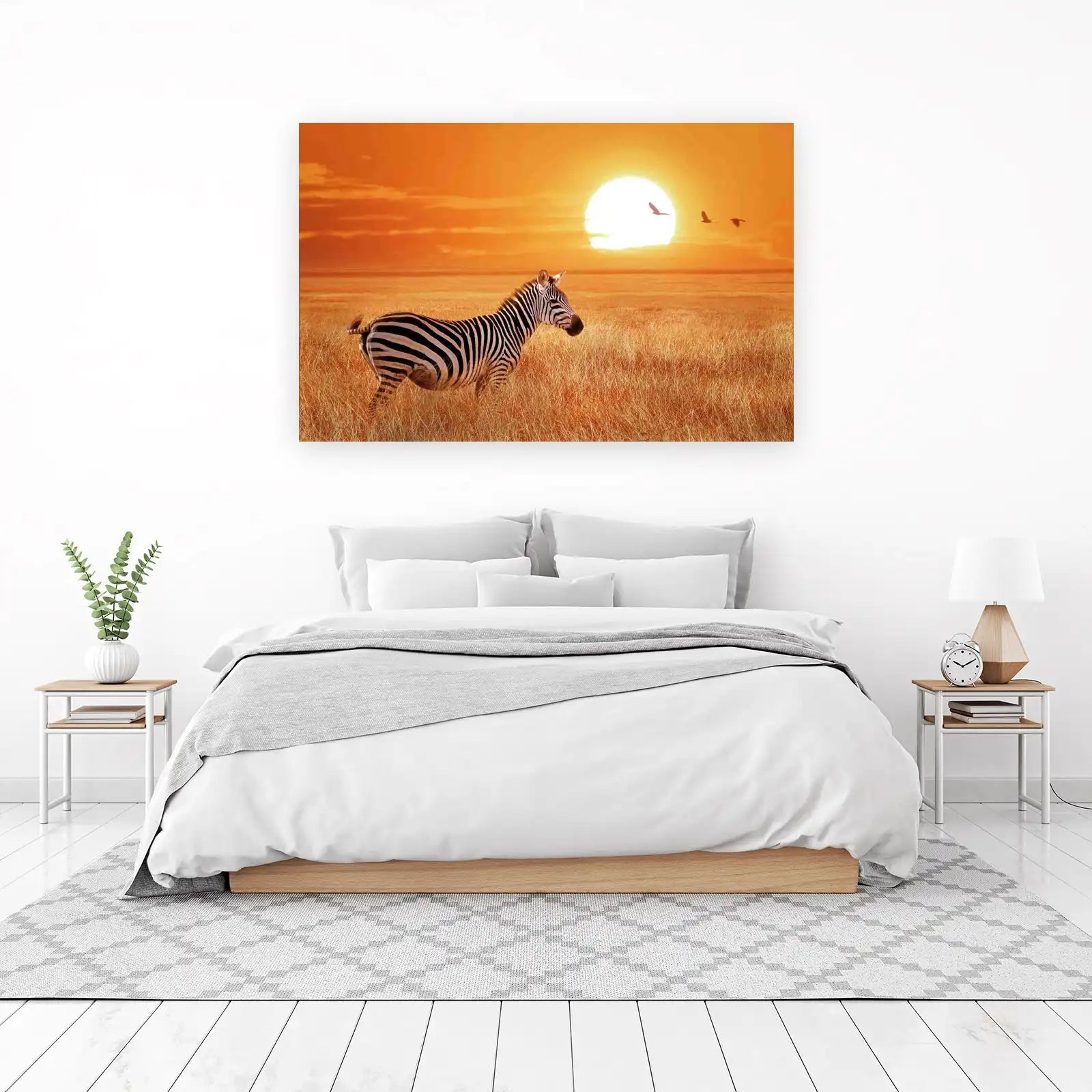 African Sunset Zebra Safari Wall Art