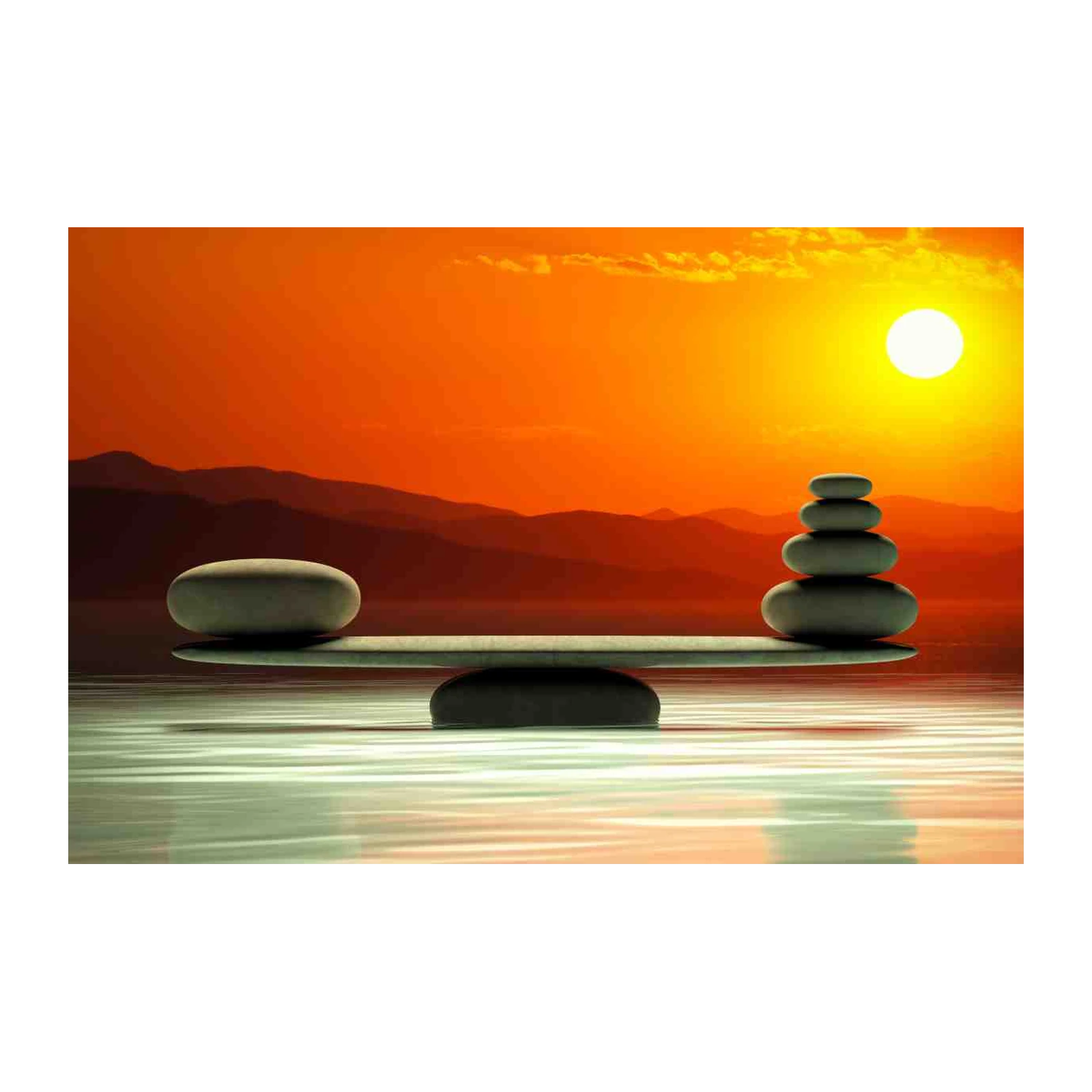 Zen Balance Sunset Landscape Wall Art