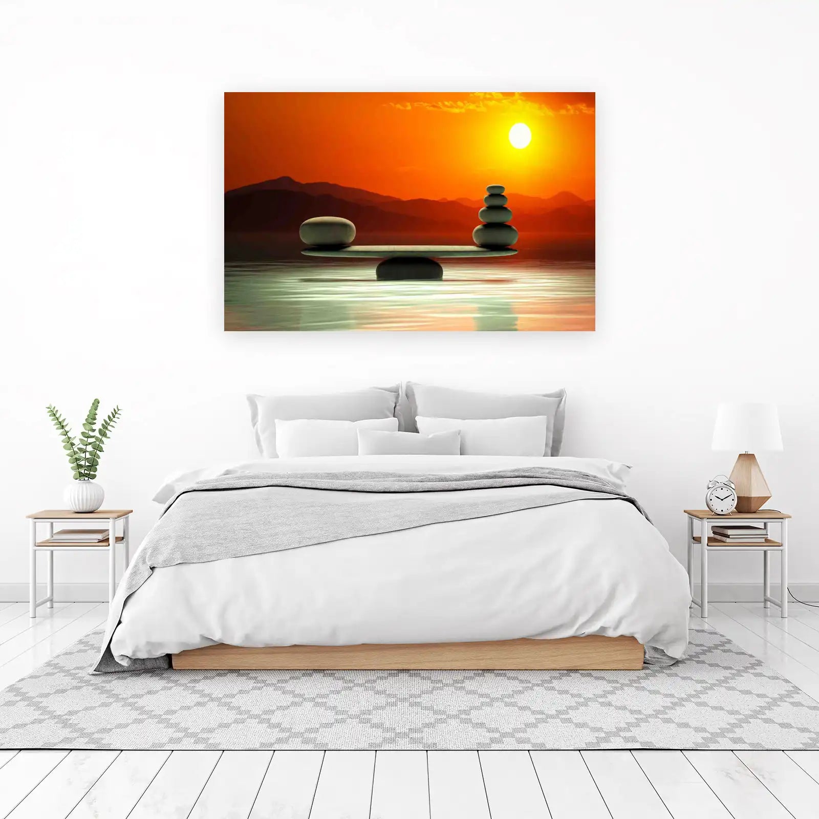 Zen Balance Sunset Landscape Wall Art