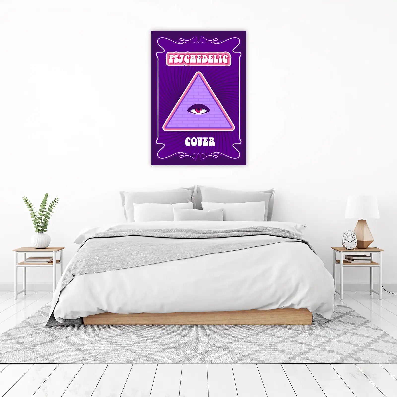 Psychedelic All-Seeing Eye Pyramid Wall Art