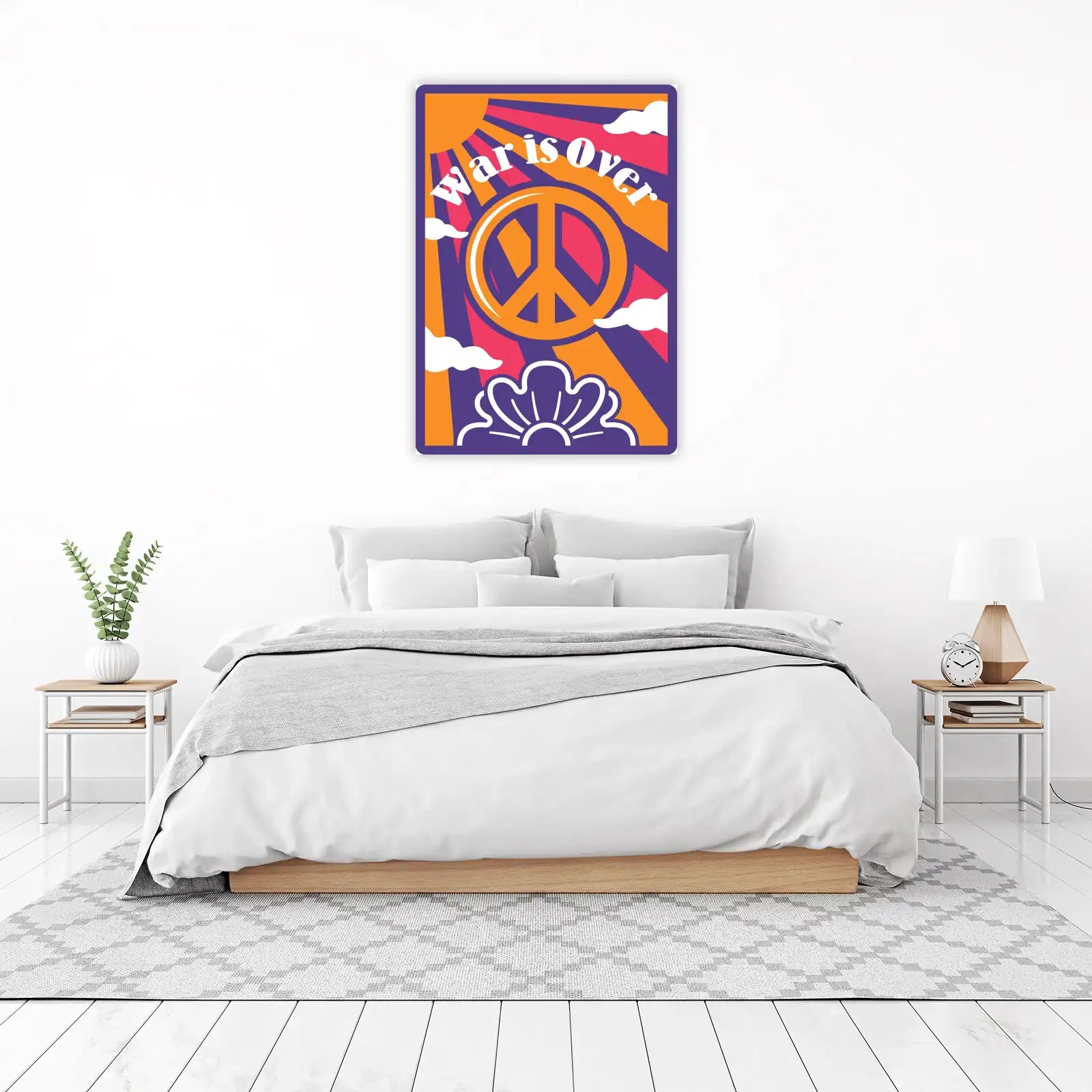 Retro Peace & Love "War is Over" Wall Art