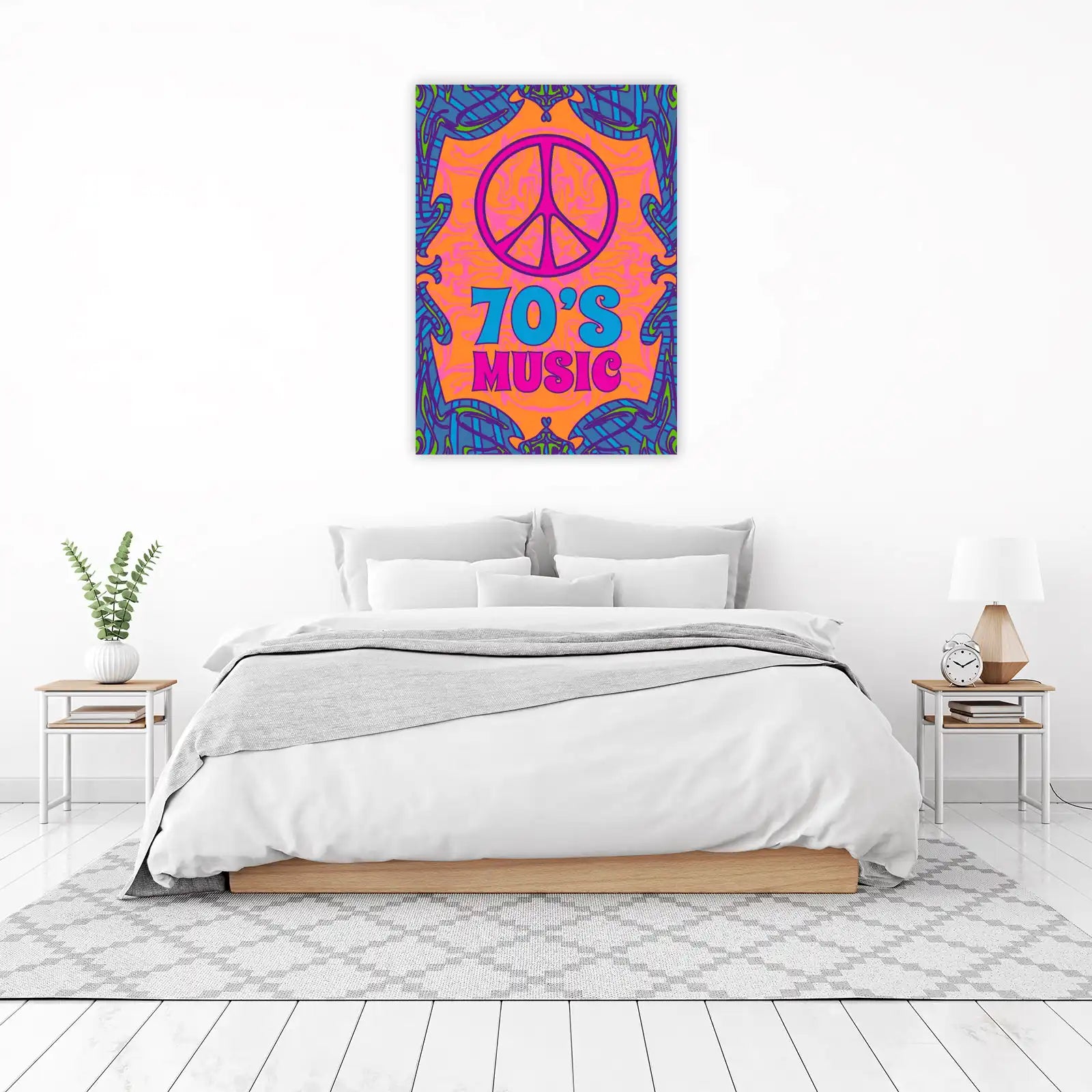 Retro 70s Peace & Music Wall Art
