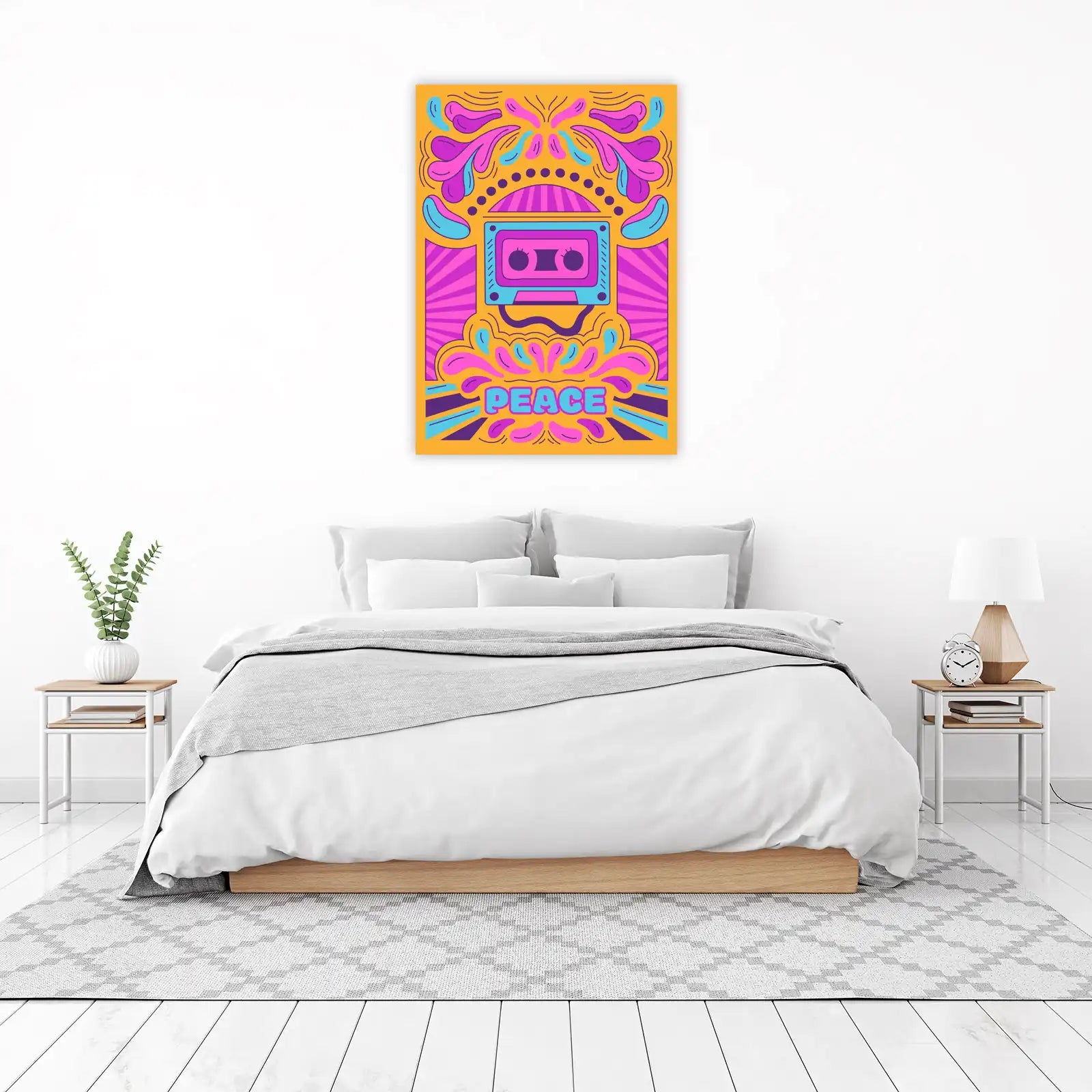 Retro Peace Cassette Wall Art