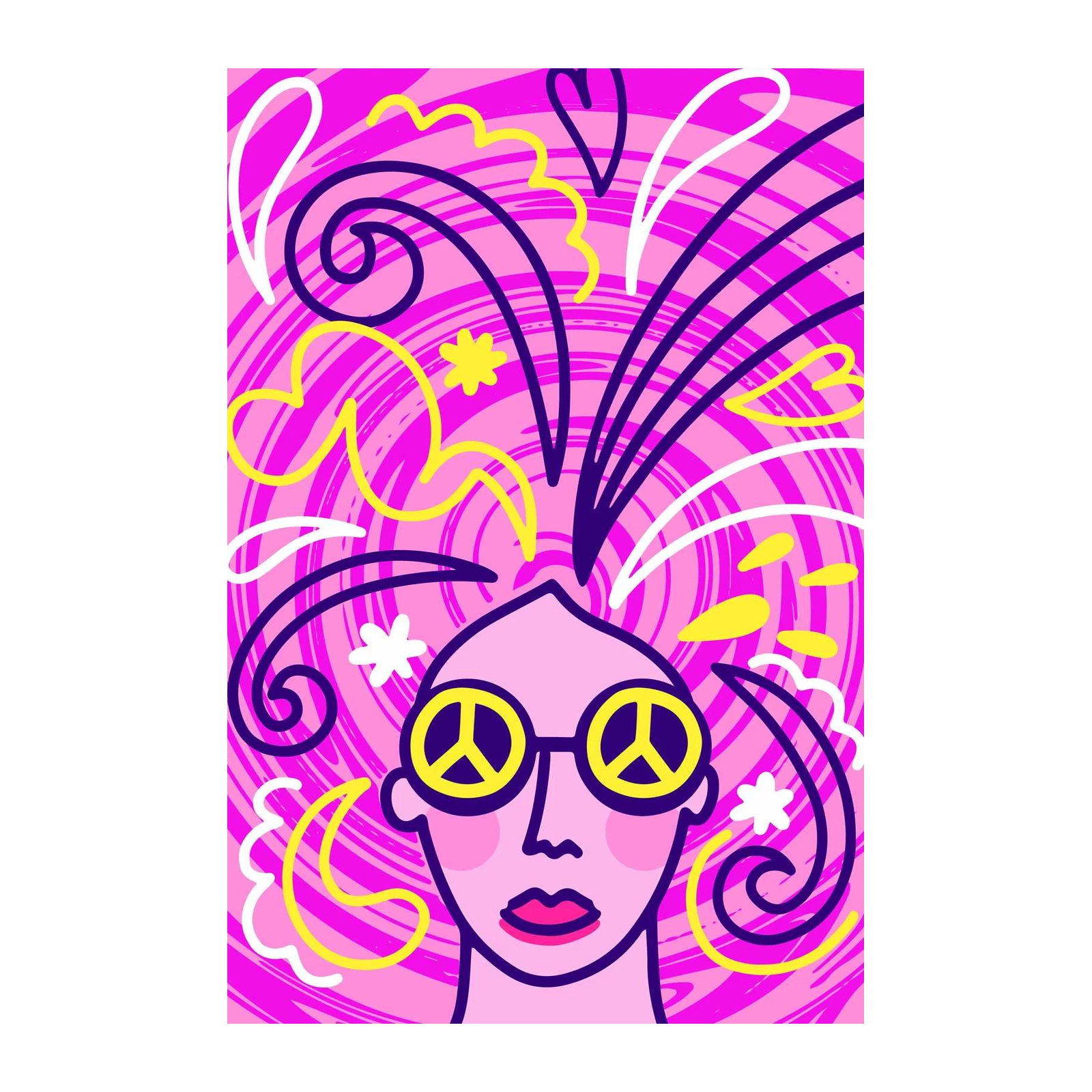 Vibrant Peace Sign Sunglasses Wall Art