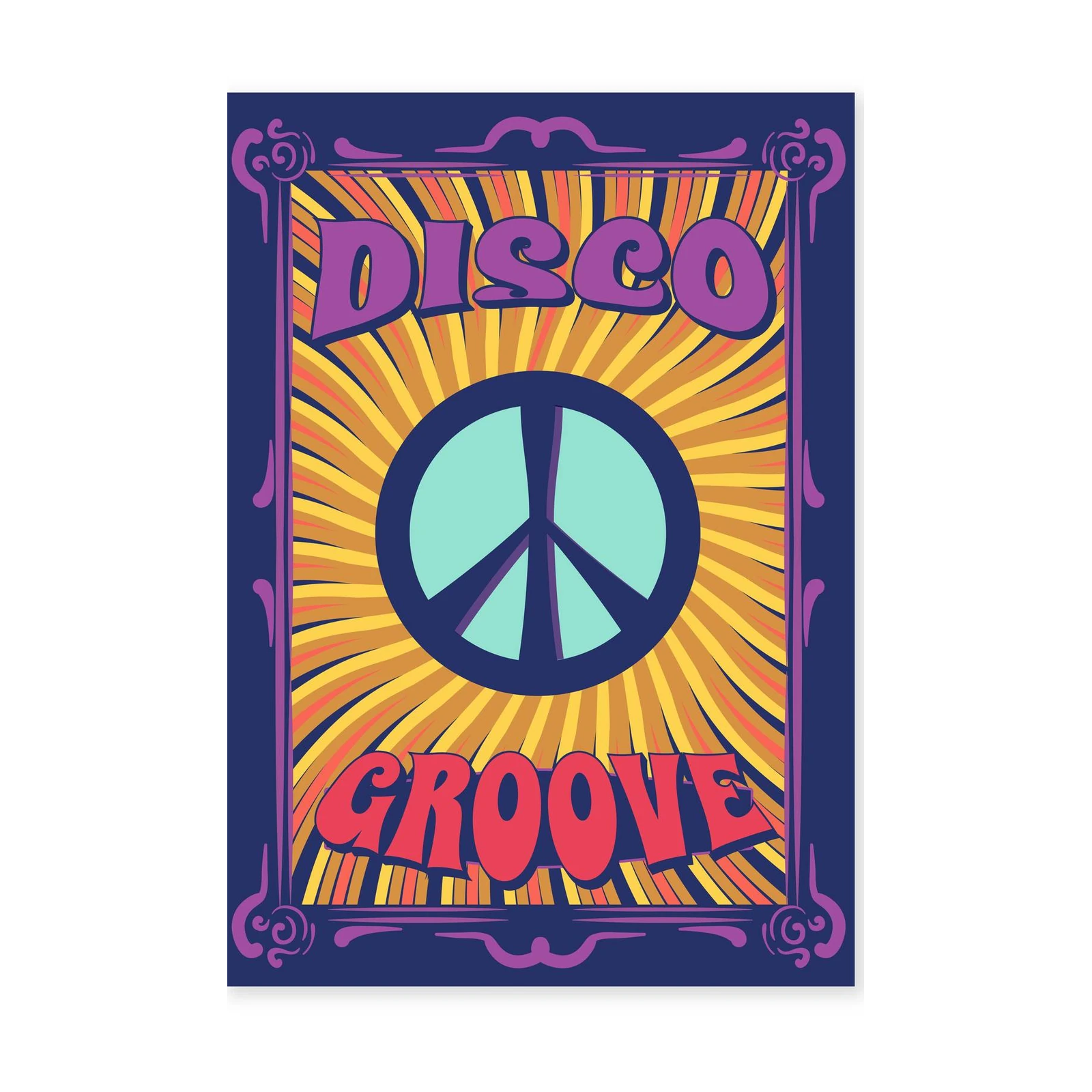 Groovy Peace & Disco Vibes Wall Art