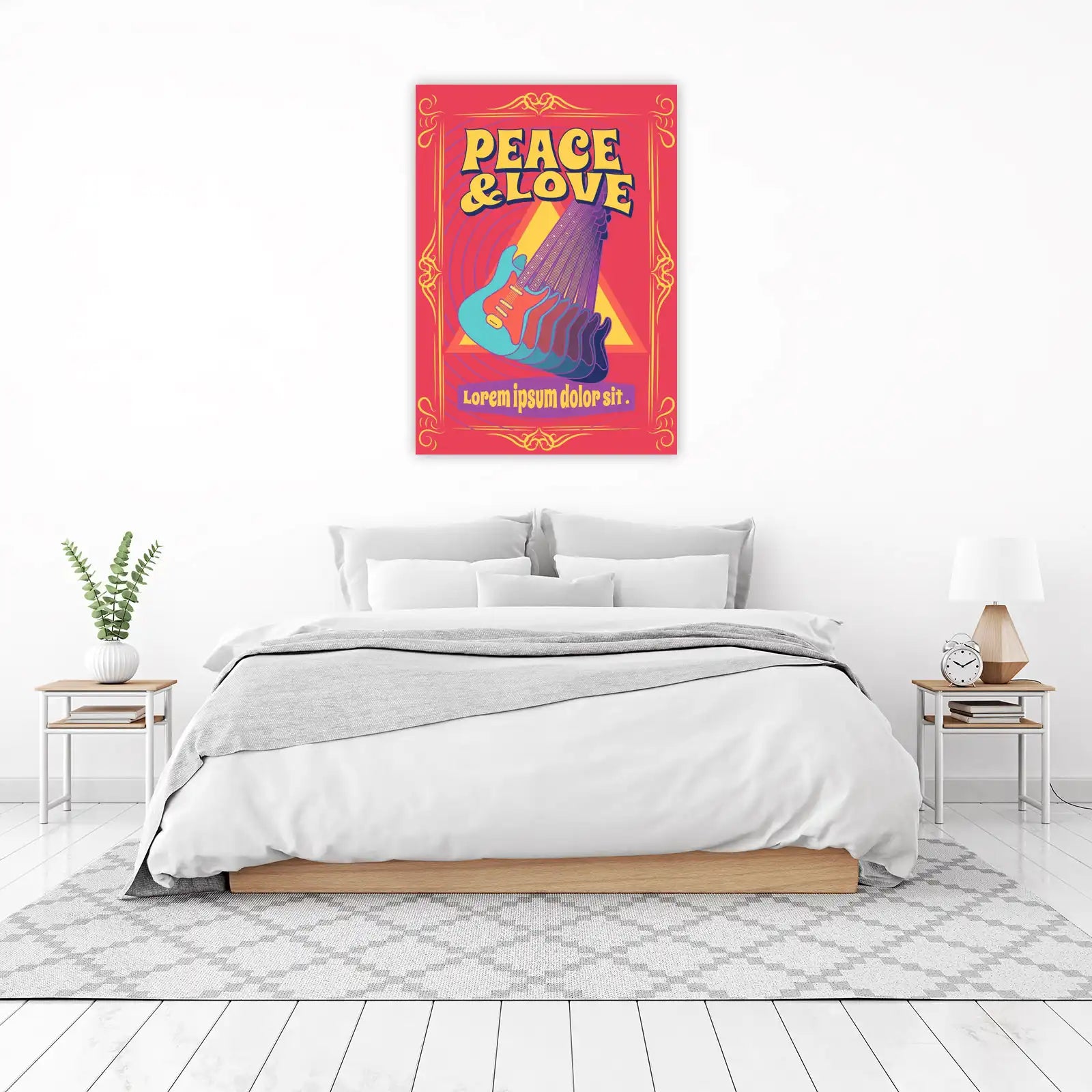 Psychedelic Guitar Peace & Love Wall Art