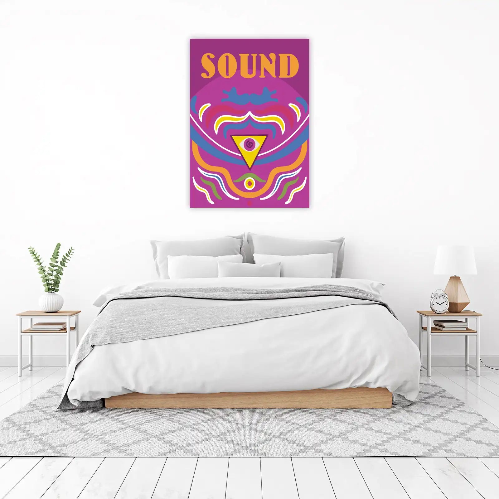 Vibrant Psychedelic "SOUND" Wall Art