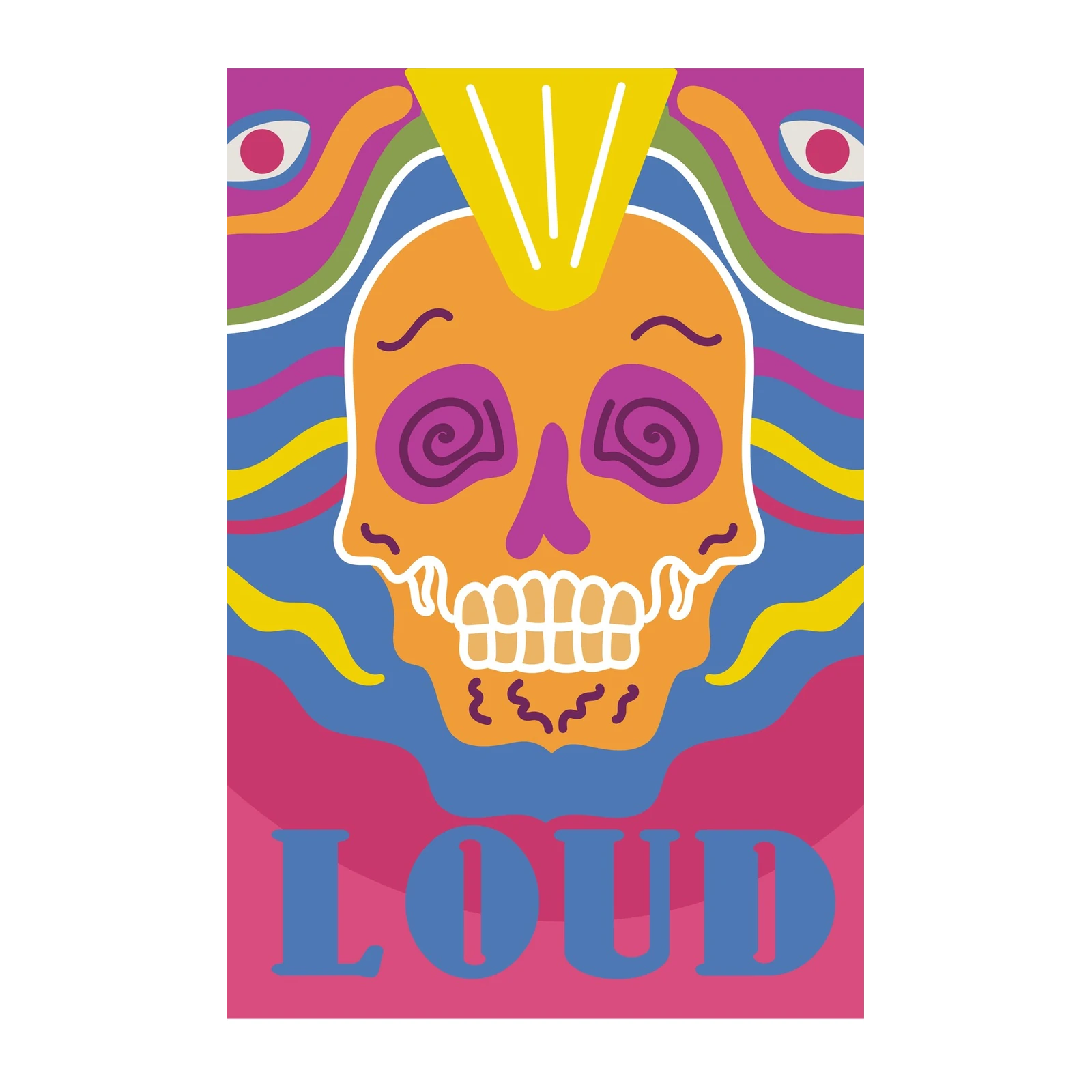 Psychedelic Skull "LOUD" Wall Art